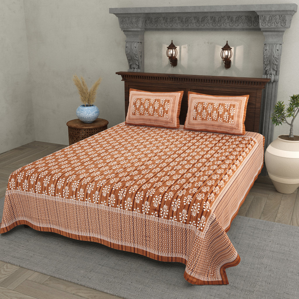 Rust Harmony Cotton Bedsheet