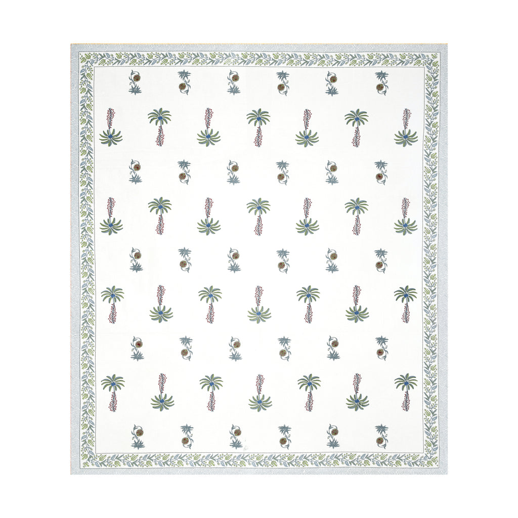 Palm Paradise King Size Bedsheet – Blue Green