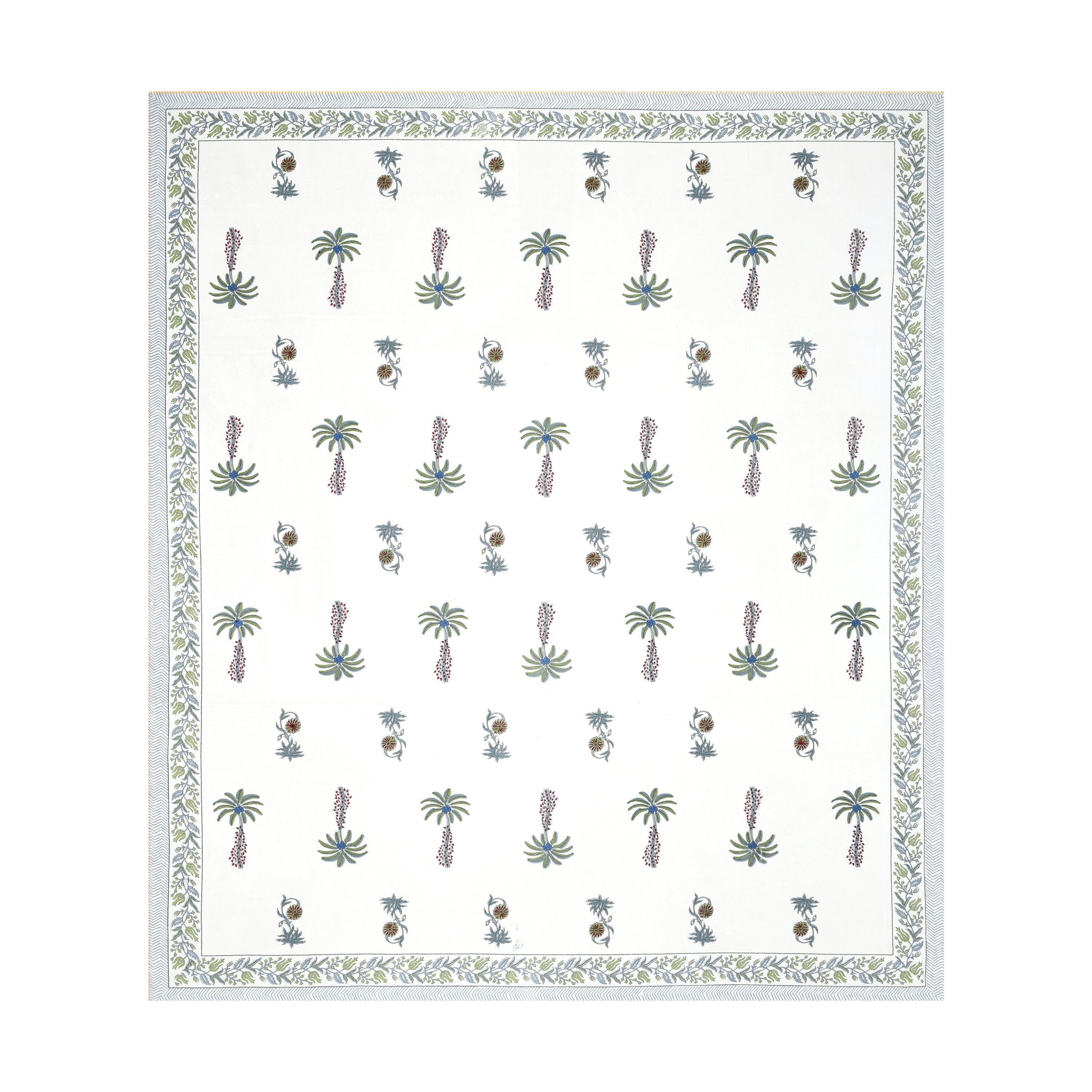 Palm Paradise King Size Bedsheet – Blue Green