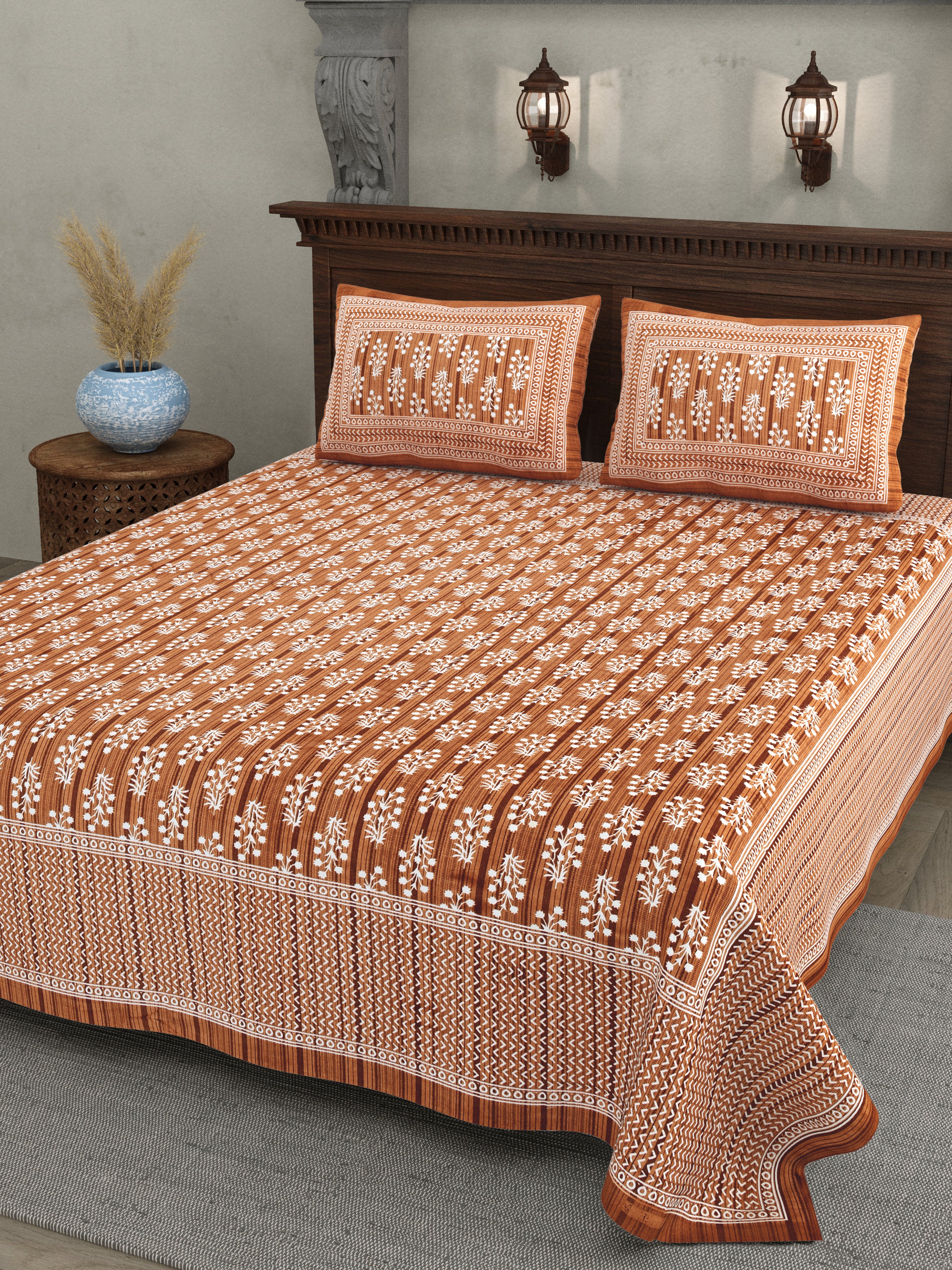 Rust Harmony Cotton Bedsheet