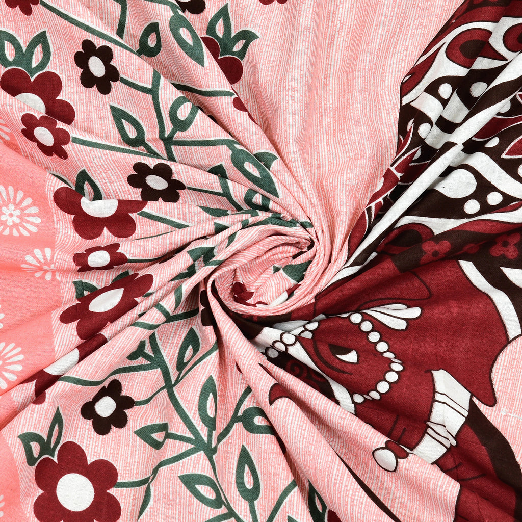 Pink Elephant Charm Cotton Bedsheet