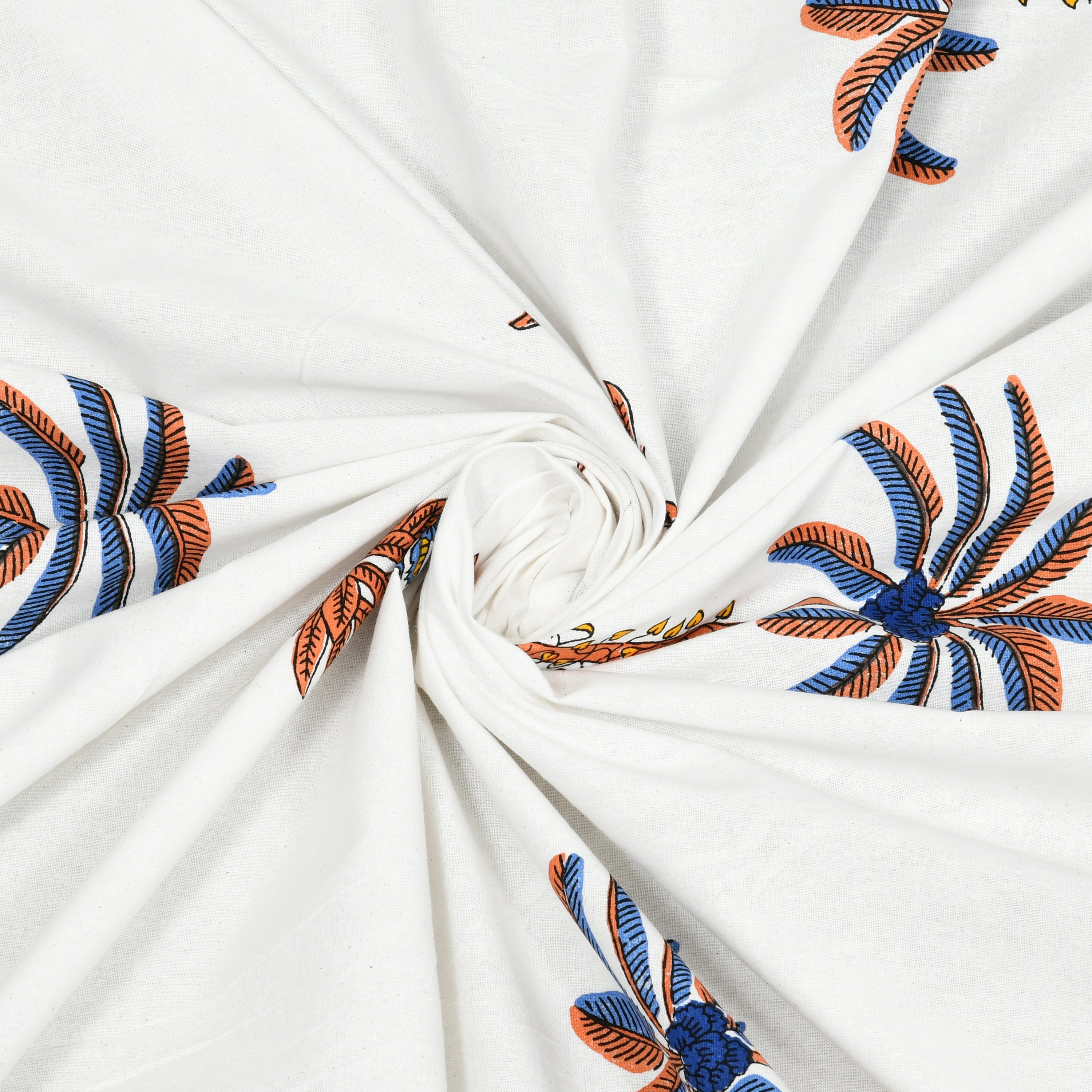Palm Paradise King Size Bedsheet – Orange Blue