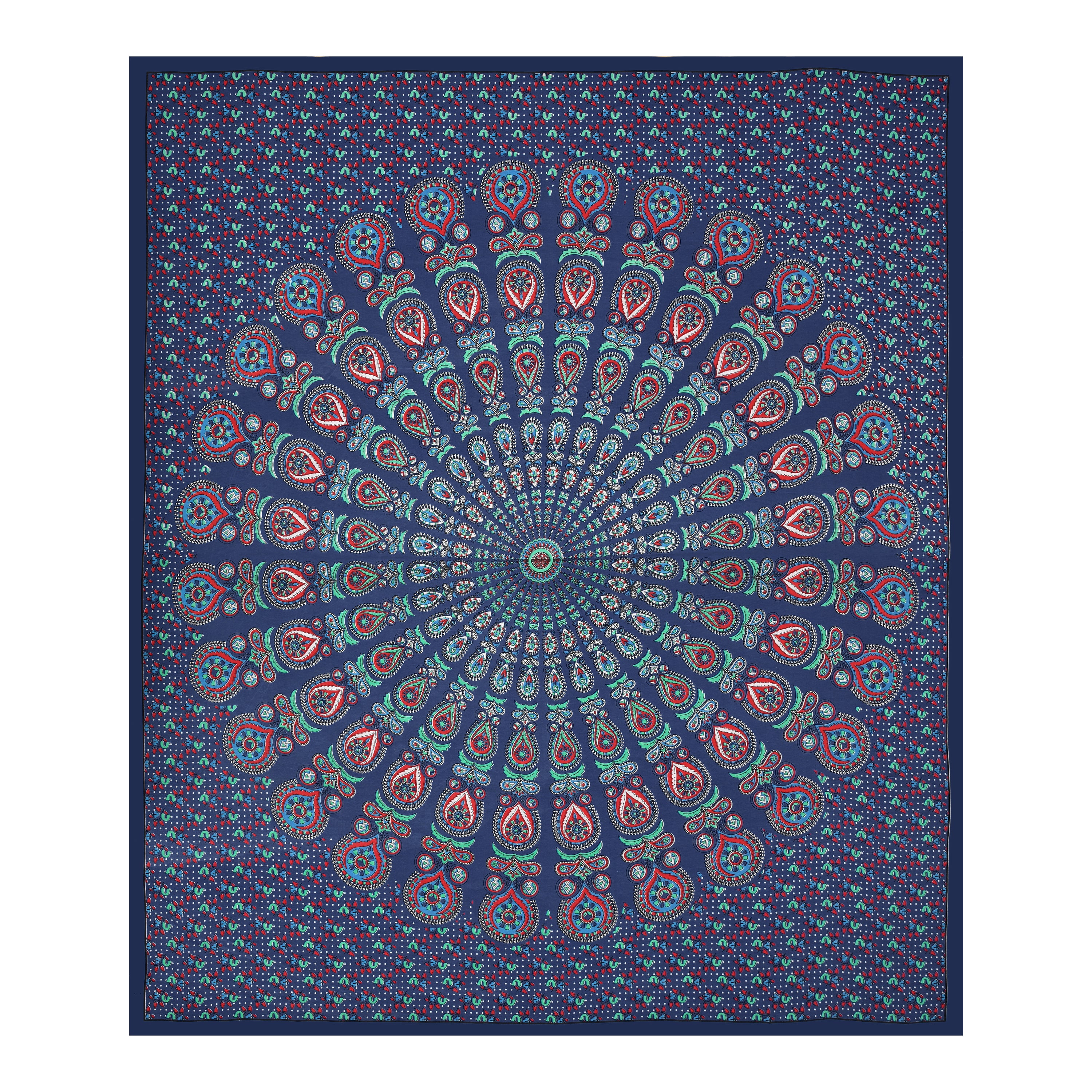 Blue Mandala Radiance Cotton Bedsheet
