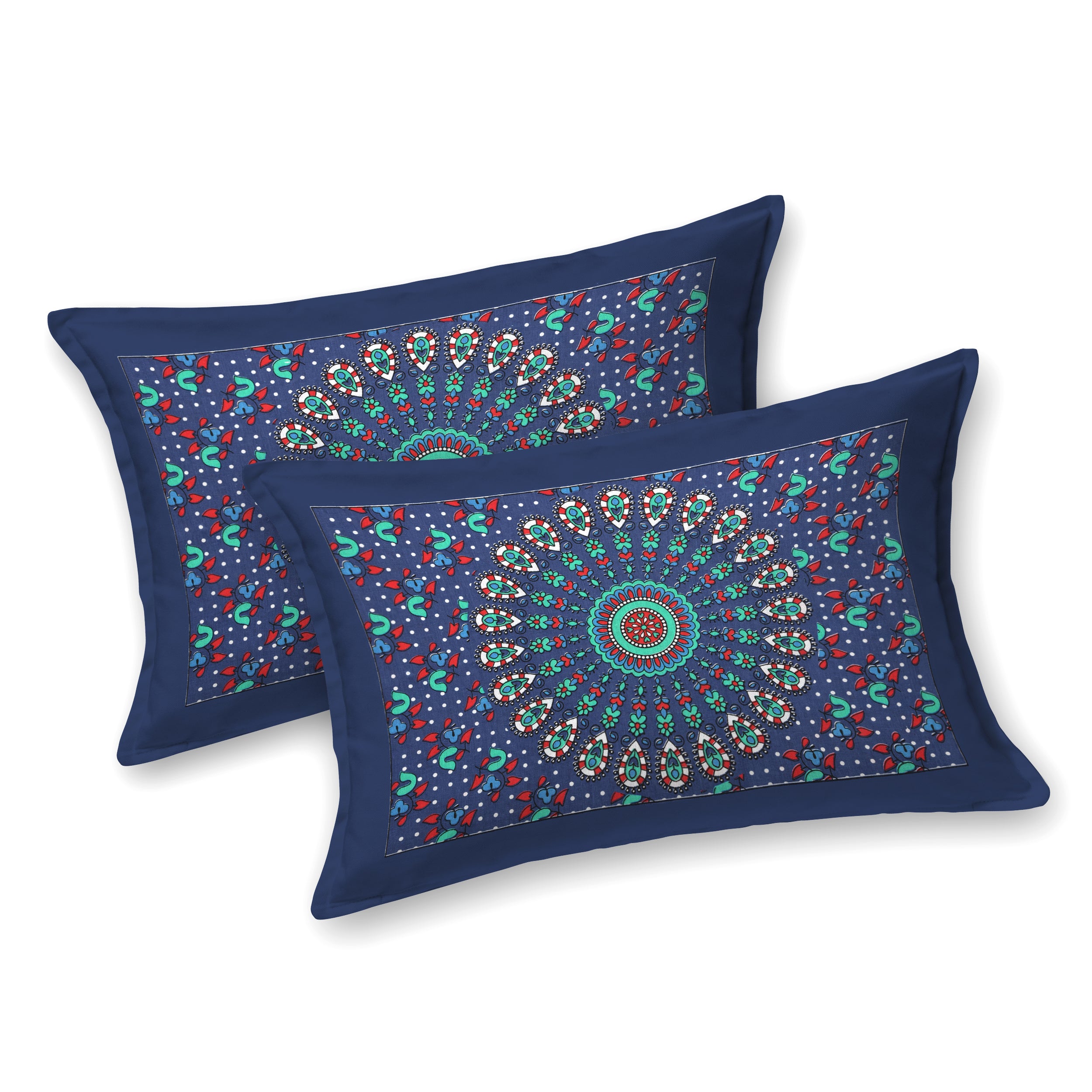 Blue Mandala Radiance Cotton Bedsheet