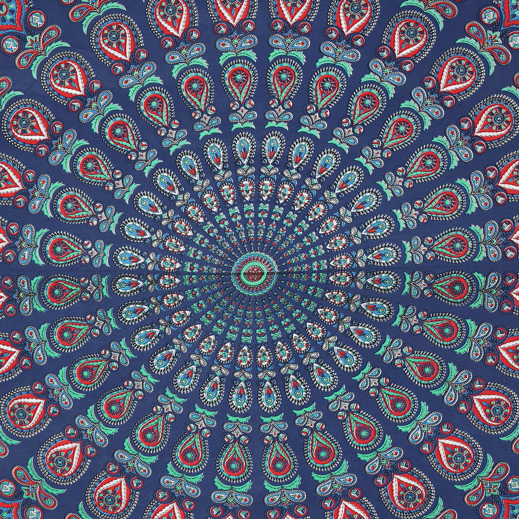 Blue Mandala Radiance Cotton Bedsheet