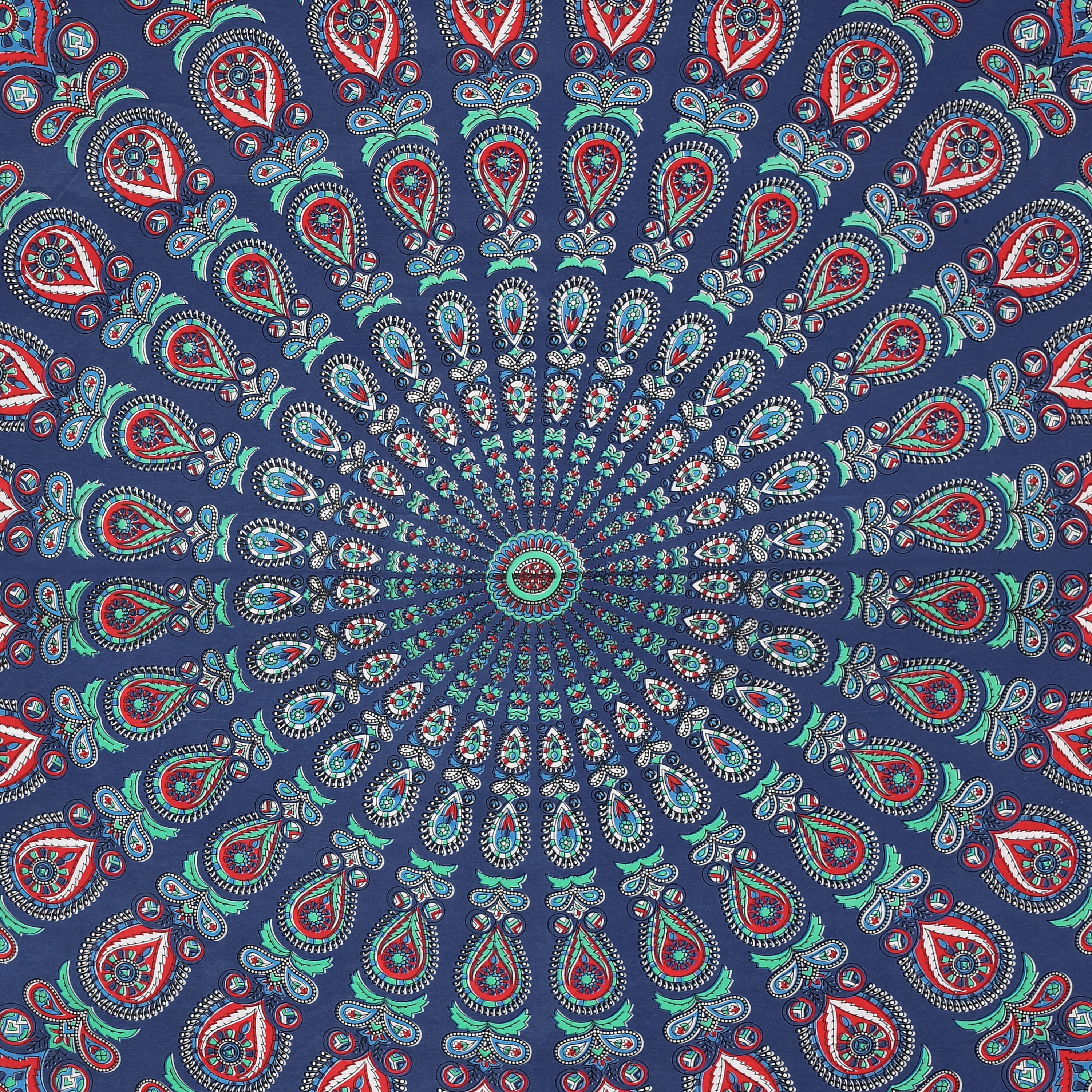 Blue Mandala Radiance Cotton Bedsheet