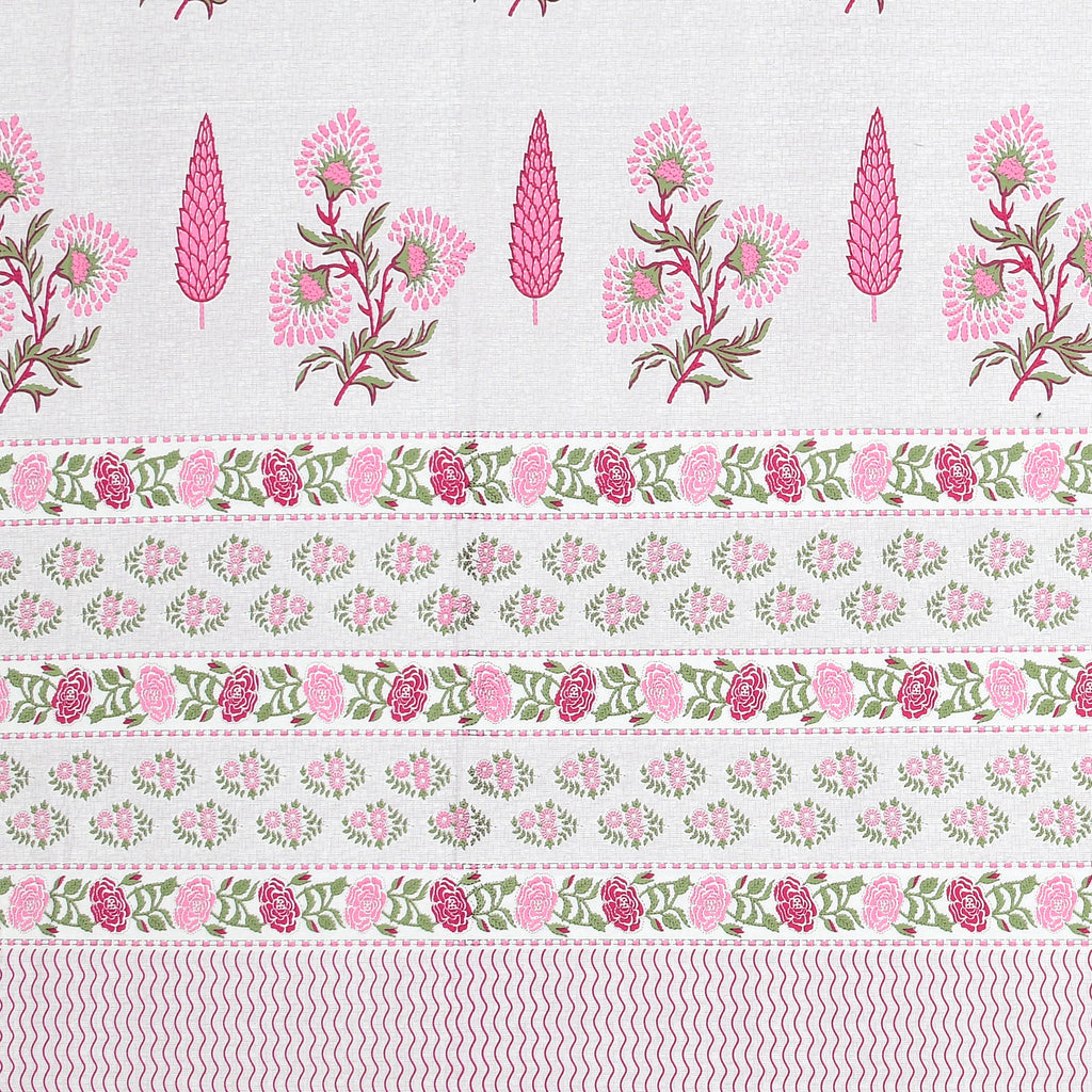 Blush Pink Blooms Super King Size Bedsheet