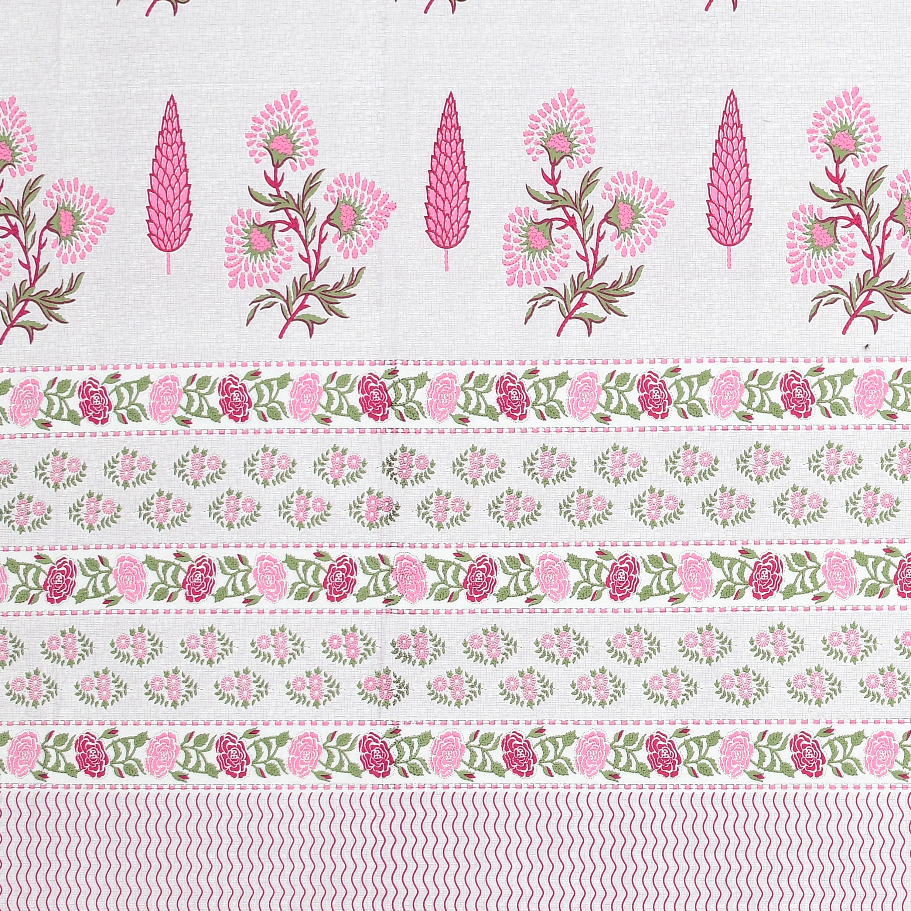 Blush Pink Blooms Super King Size Bedsheet