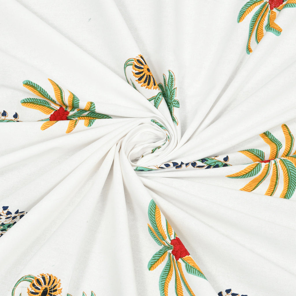 Palm Paradise King Size Bedsheet – Mustard Green