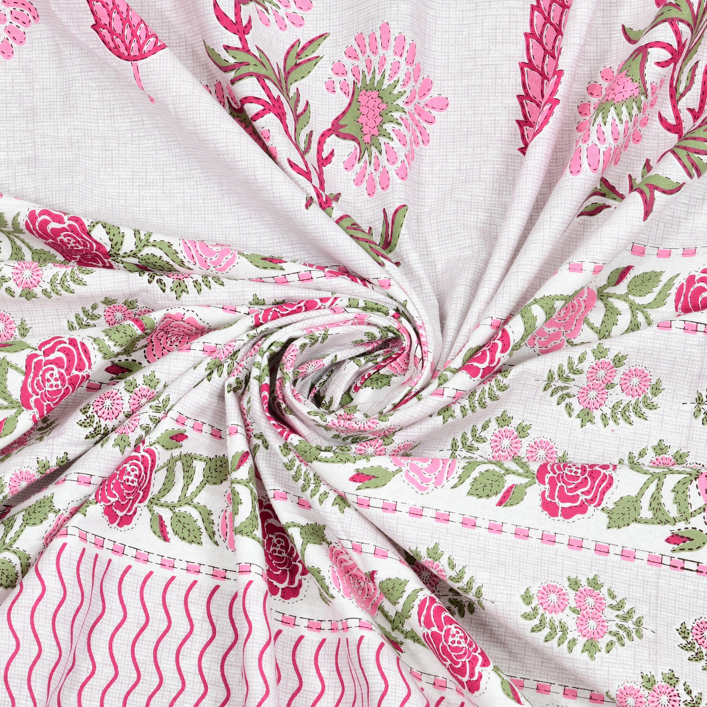 Blush Pink Blooms Super King Size Bedsheet