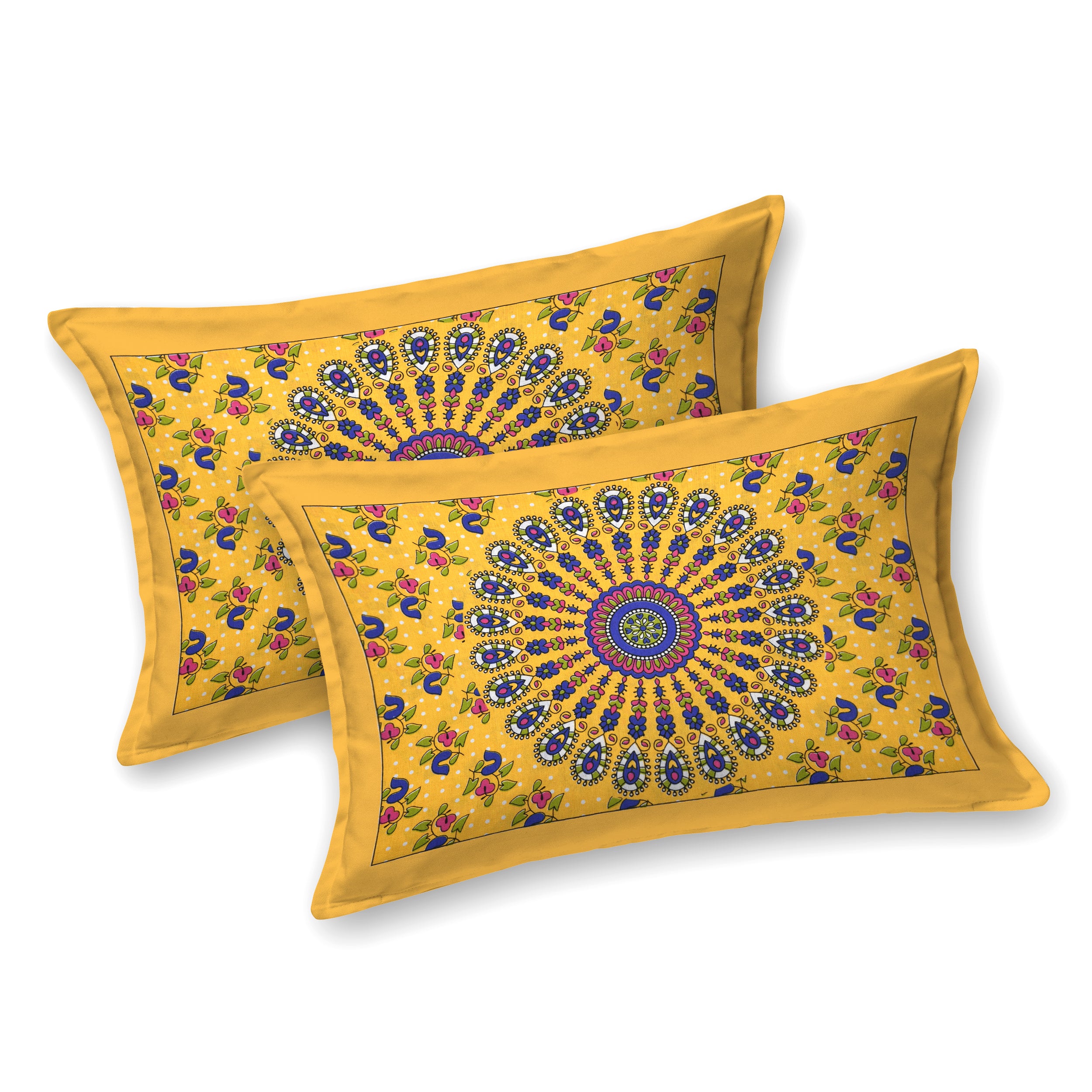 Mustard Mandala Radiance Cotton Bedsheet