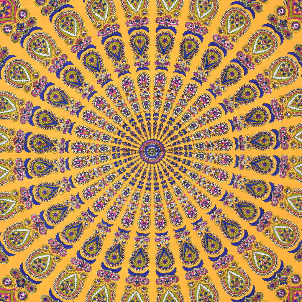 Mustard Mandala Radiance Cotton Bedsheet