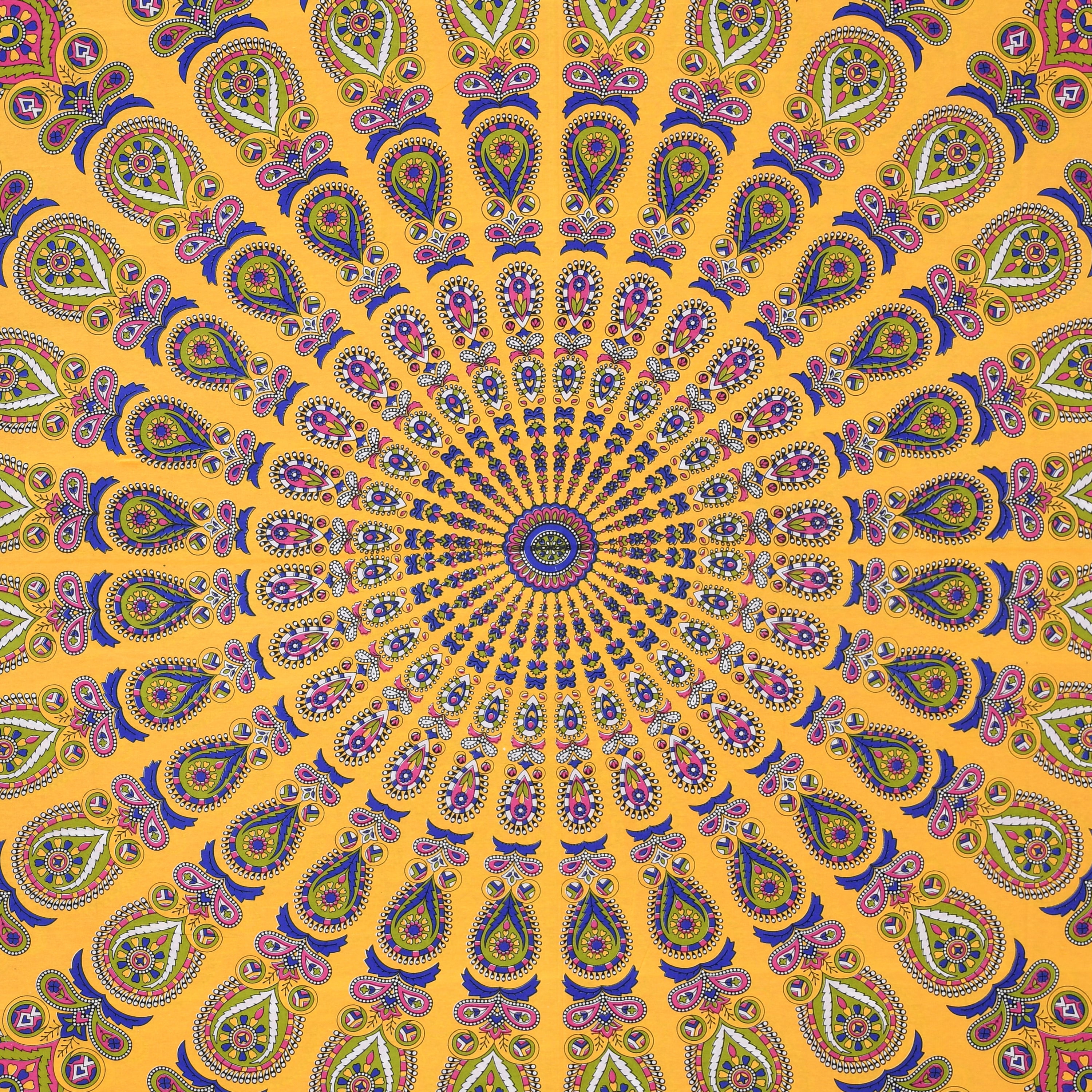 Mustard Mandala Radiance Cotton Bedsheet