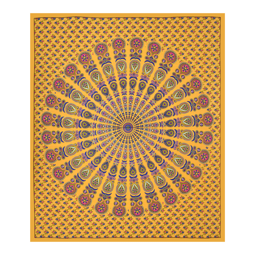 Mustard Mandala Radiance Cotton Bedsheet