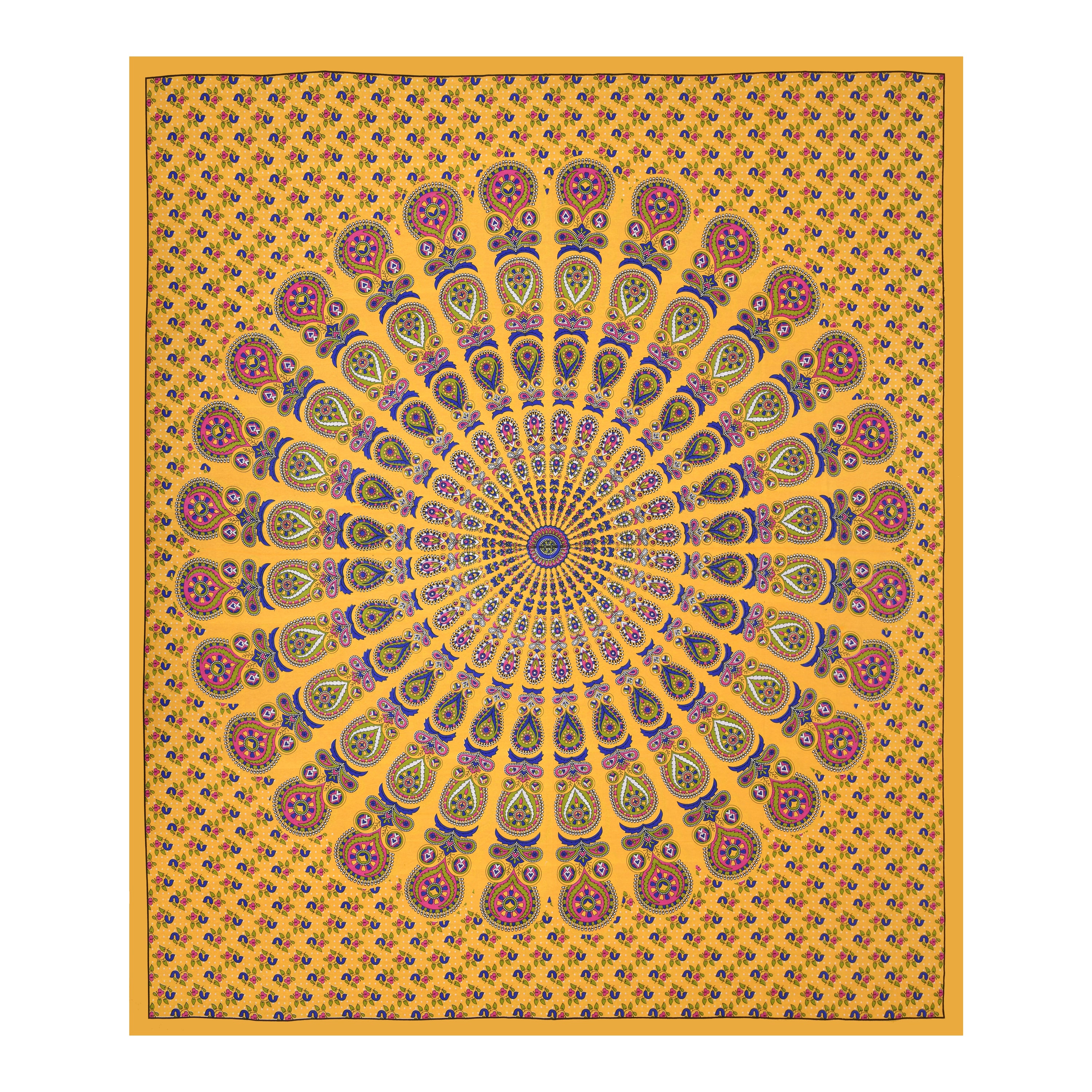 Mustard Mandala Radiance Cotton Bedsheet