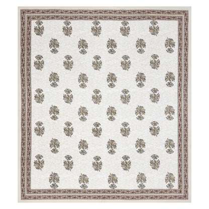 Brown Planted Block Print – Cotton Bedsheet Set