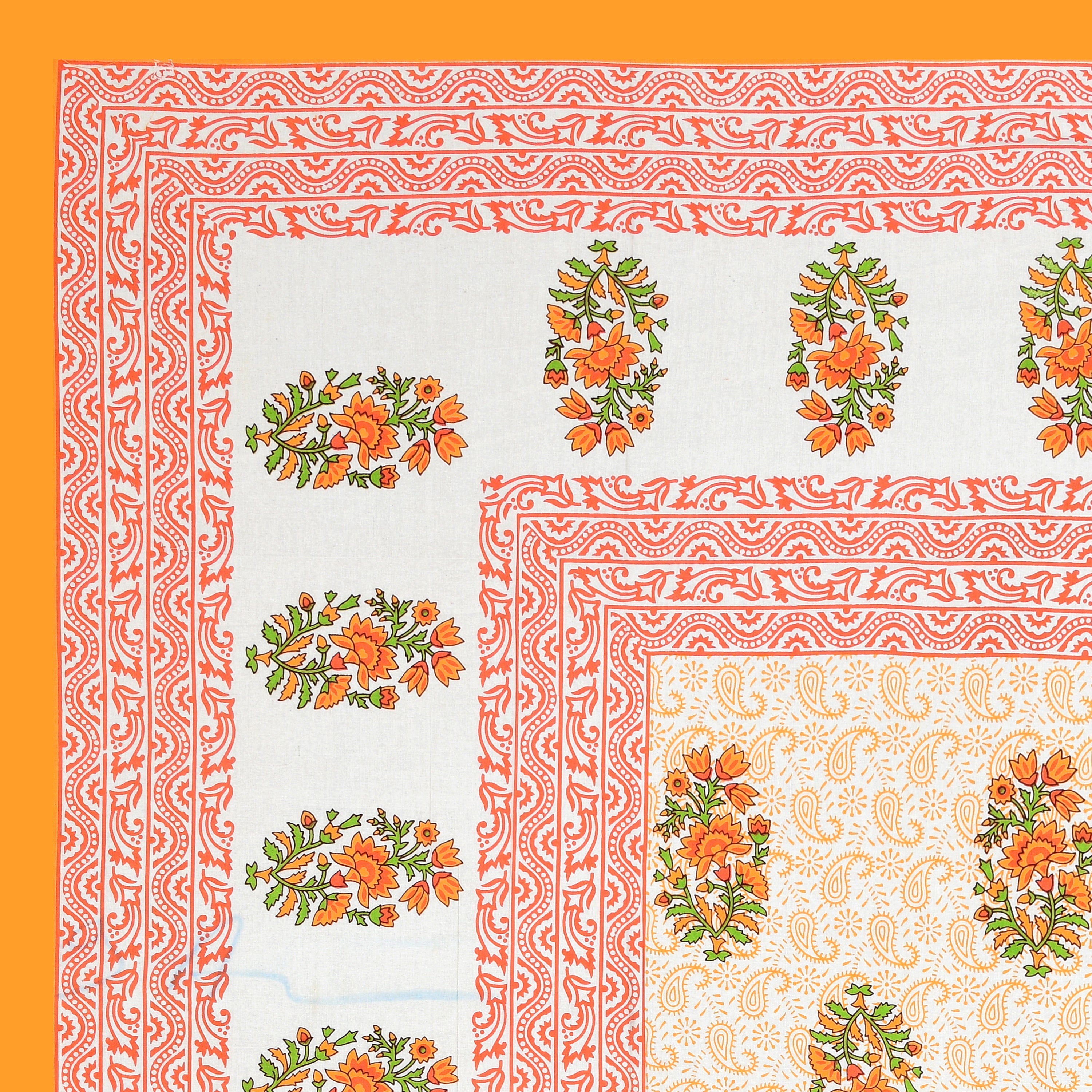 Orange Blossom Charm Cotton Bedsheet