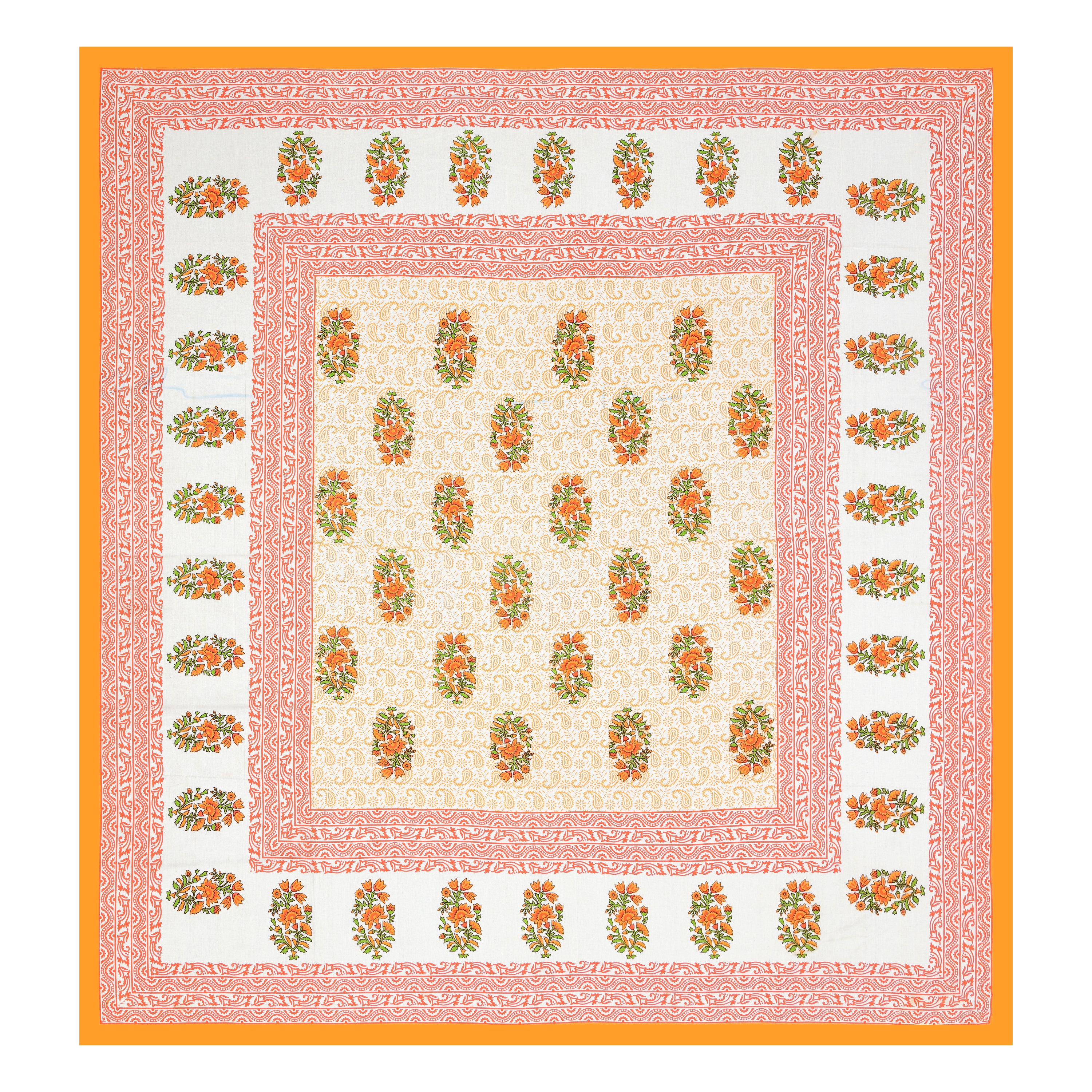 Orange Blossom Charm Cotton Bedsheet