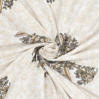 Brown Planted Block Print – Cotton Bedsheet Set