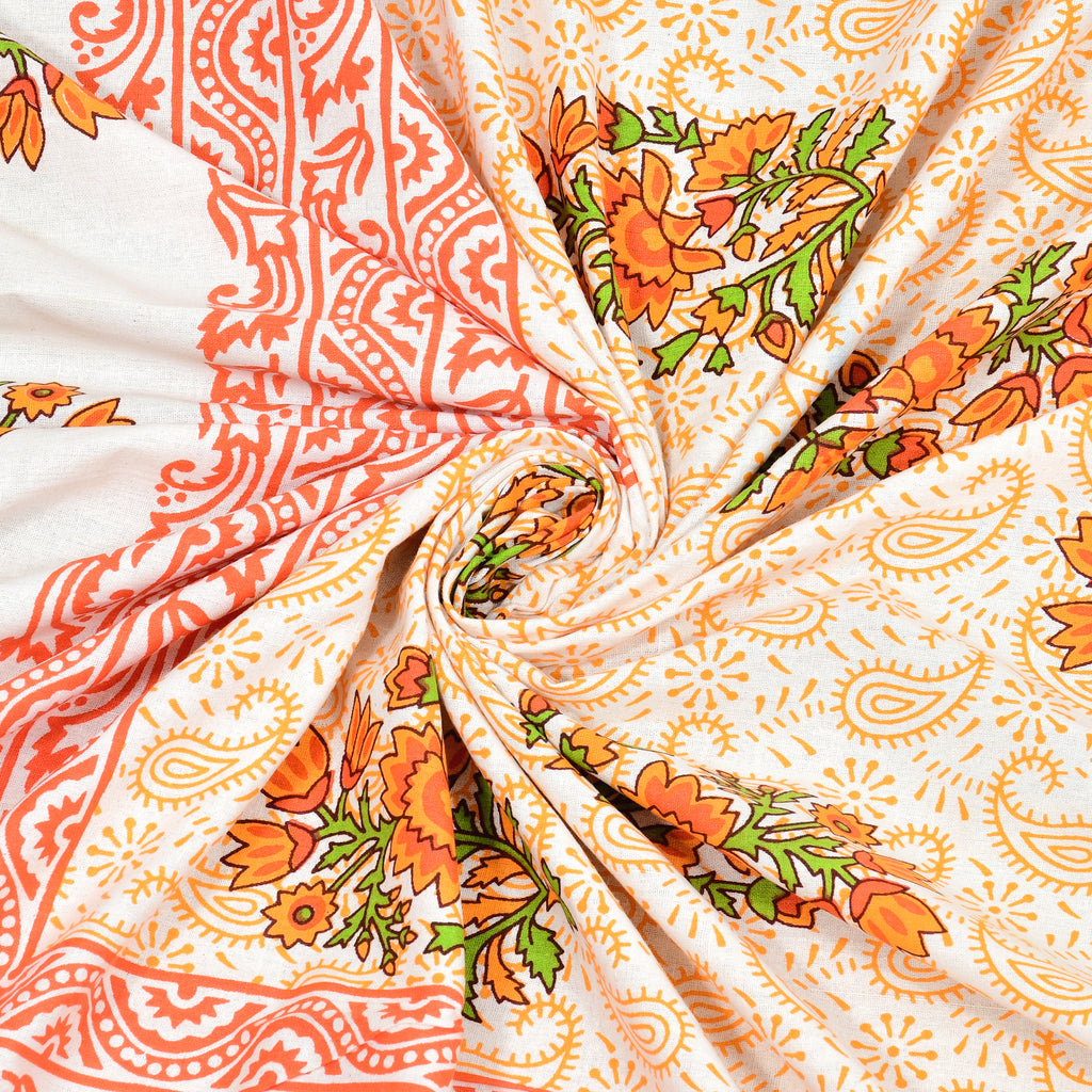 Orange Blossom Charm Cotton Bedsheet