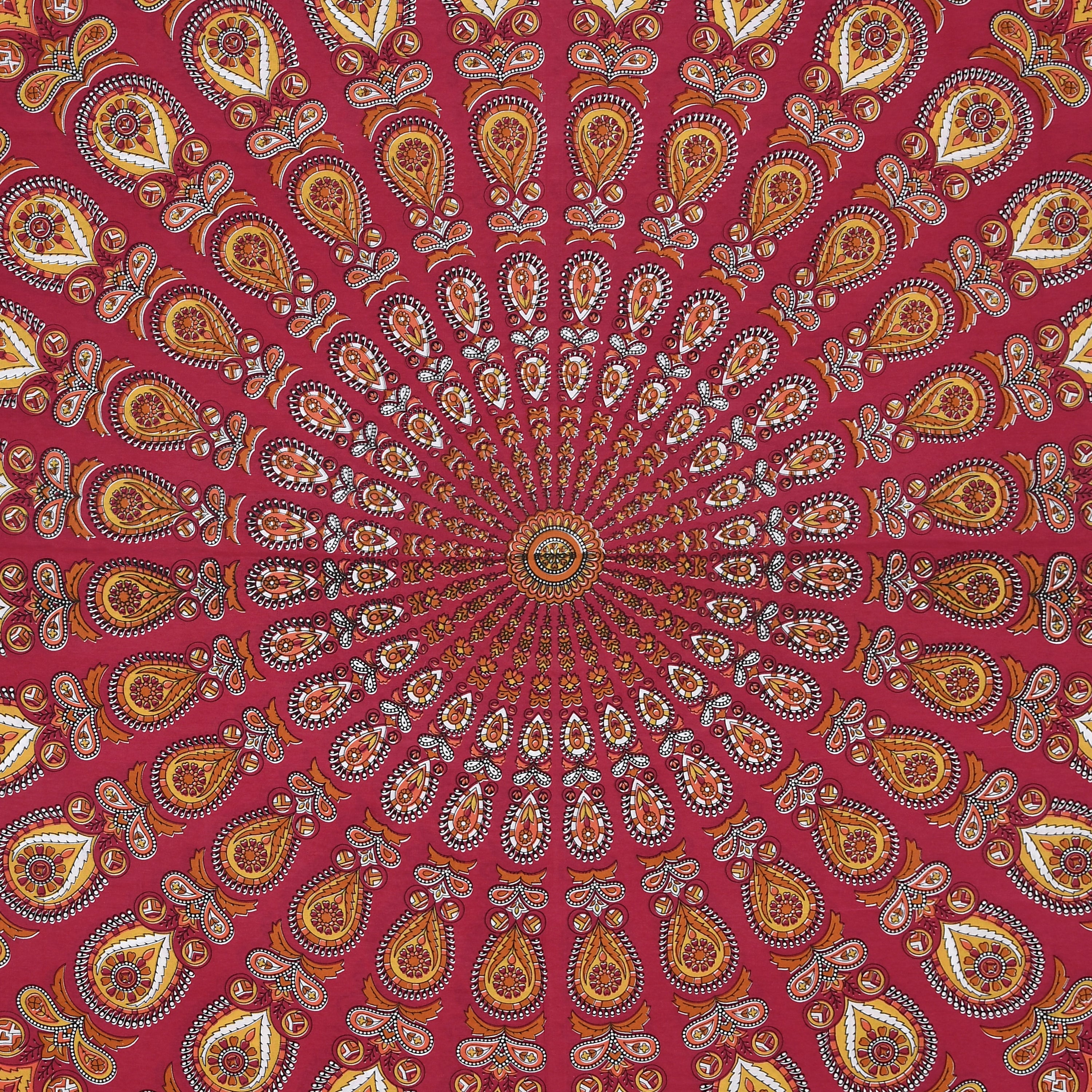 Maroon Mandala Radiance Cotton Bedsheet