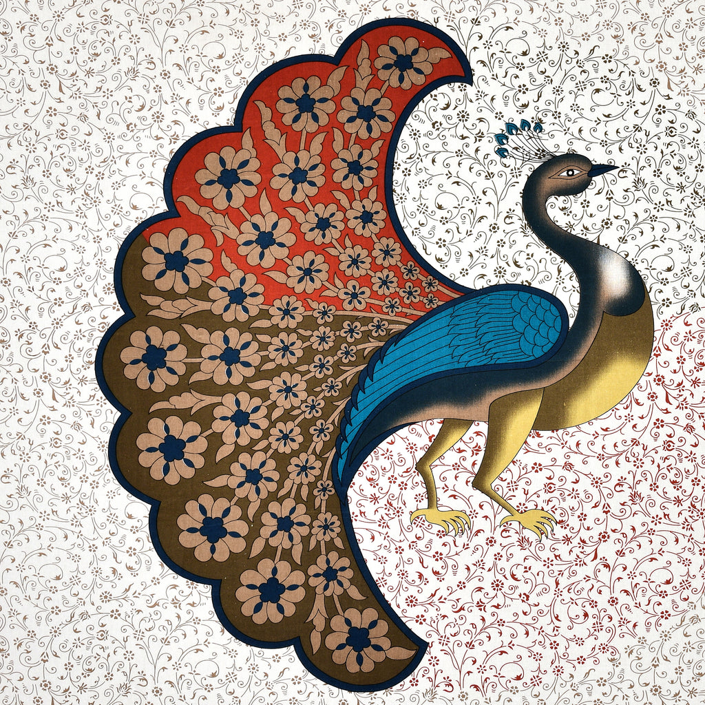 Majestic Peacock Print Cotton Bedsheet