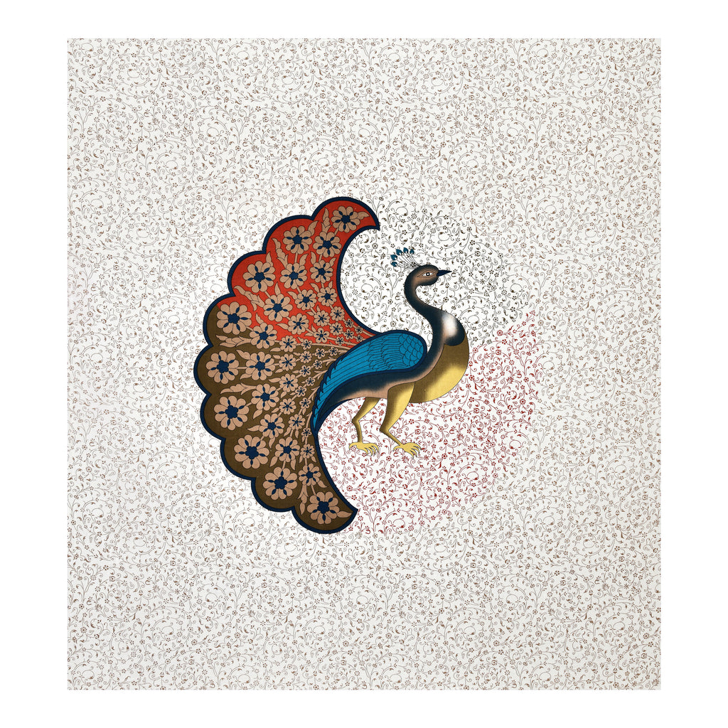 Majestic Peacock Print Cotton Bedsheet