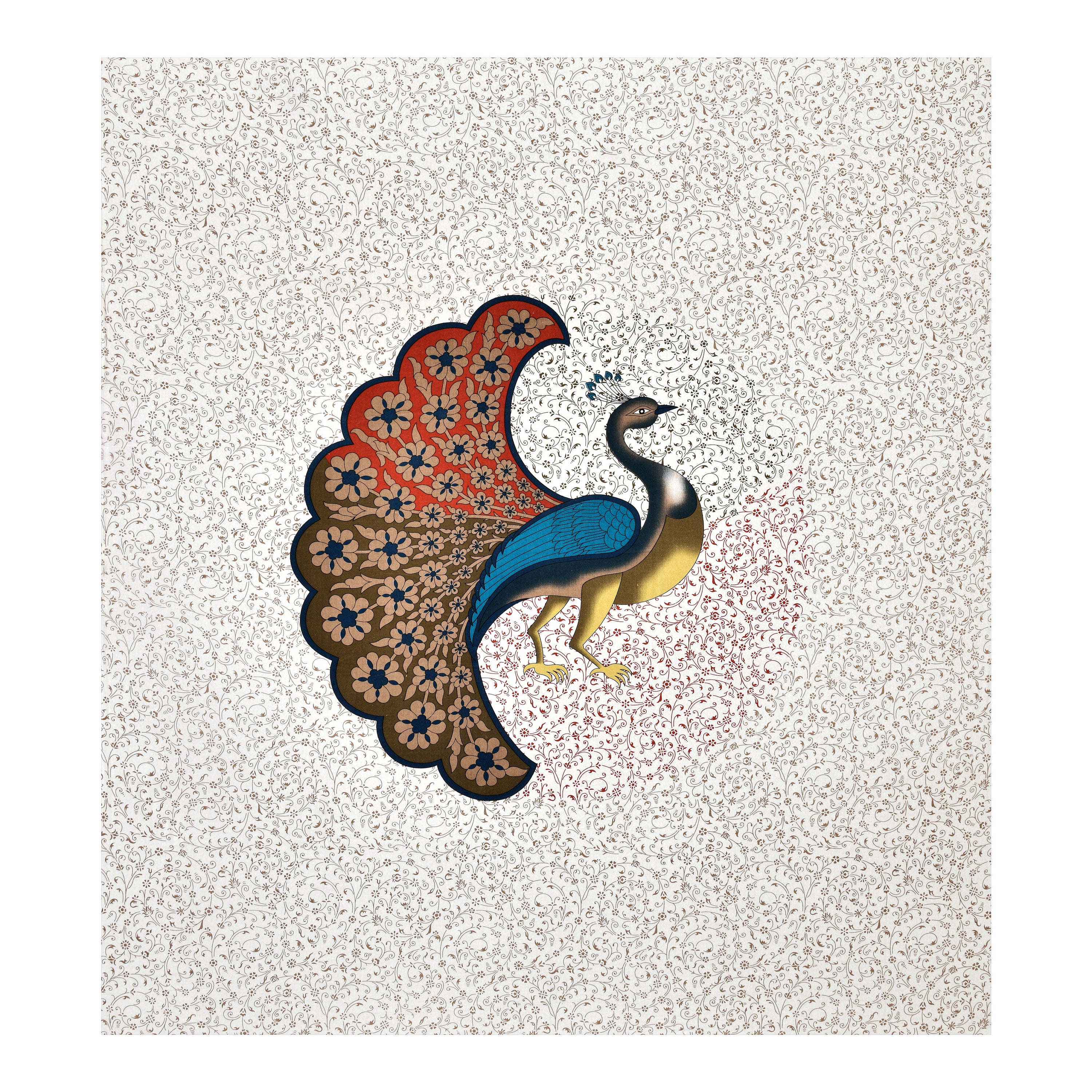 Majestic Peacock Print Cotton Bedsheet