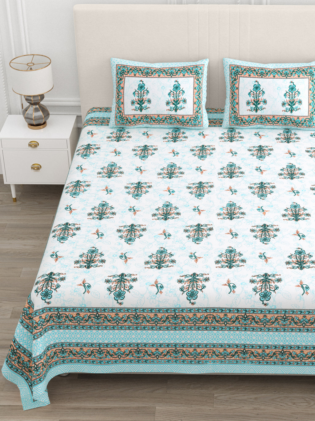 Green Planted Cotton Bedsheet Set