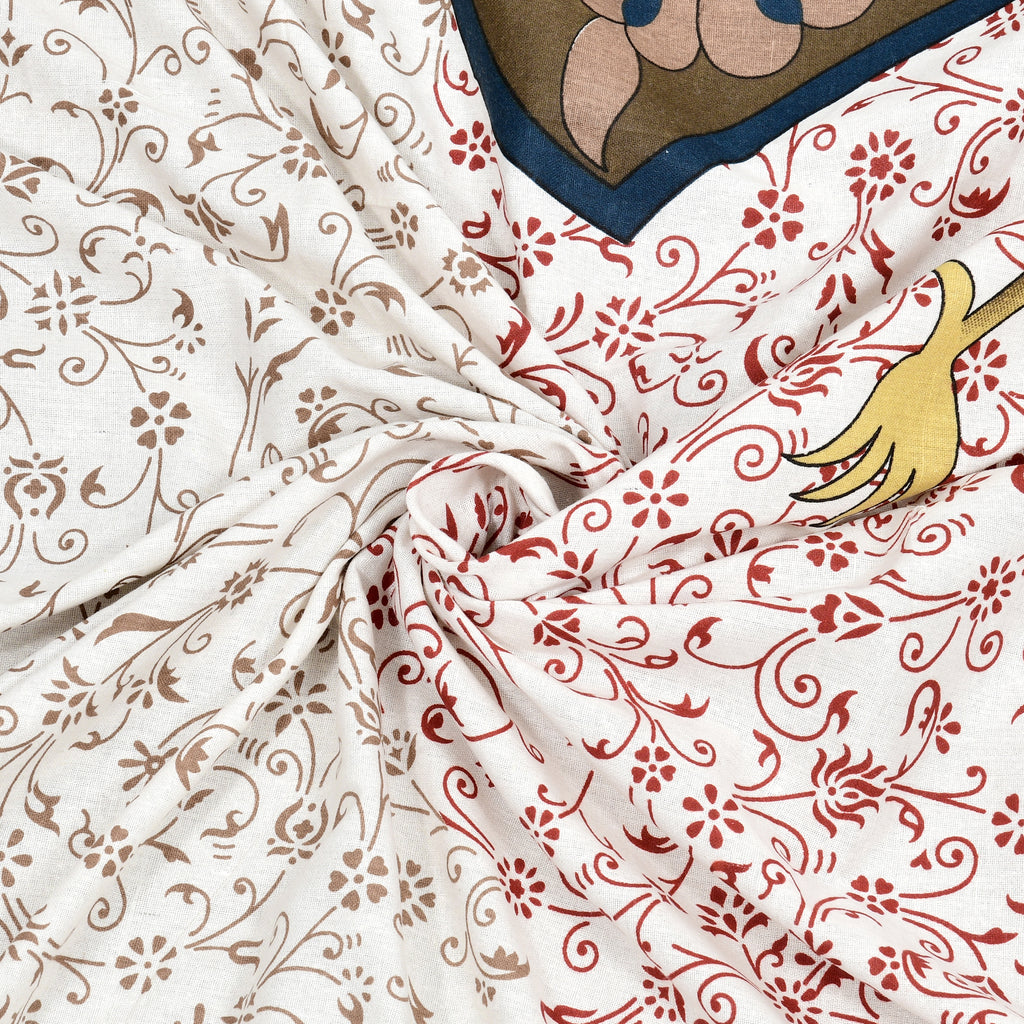 Majestic Peacock Print Cotton Bedsheet