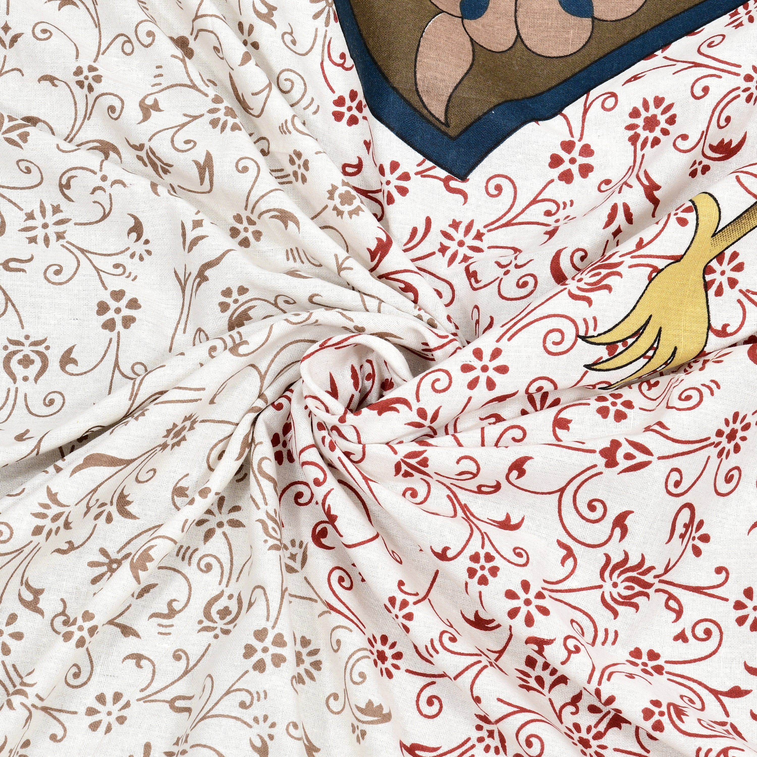 Majestic Peacock Print Cotton Bedsheet