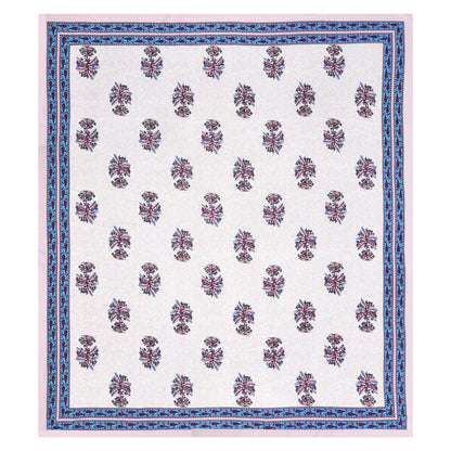 Pink Plant Block Print – Cotton Bedsheet Set