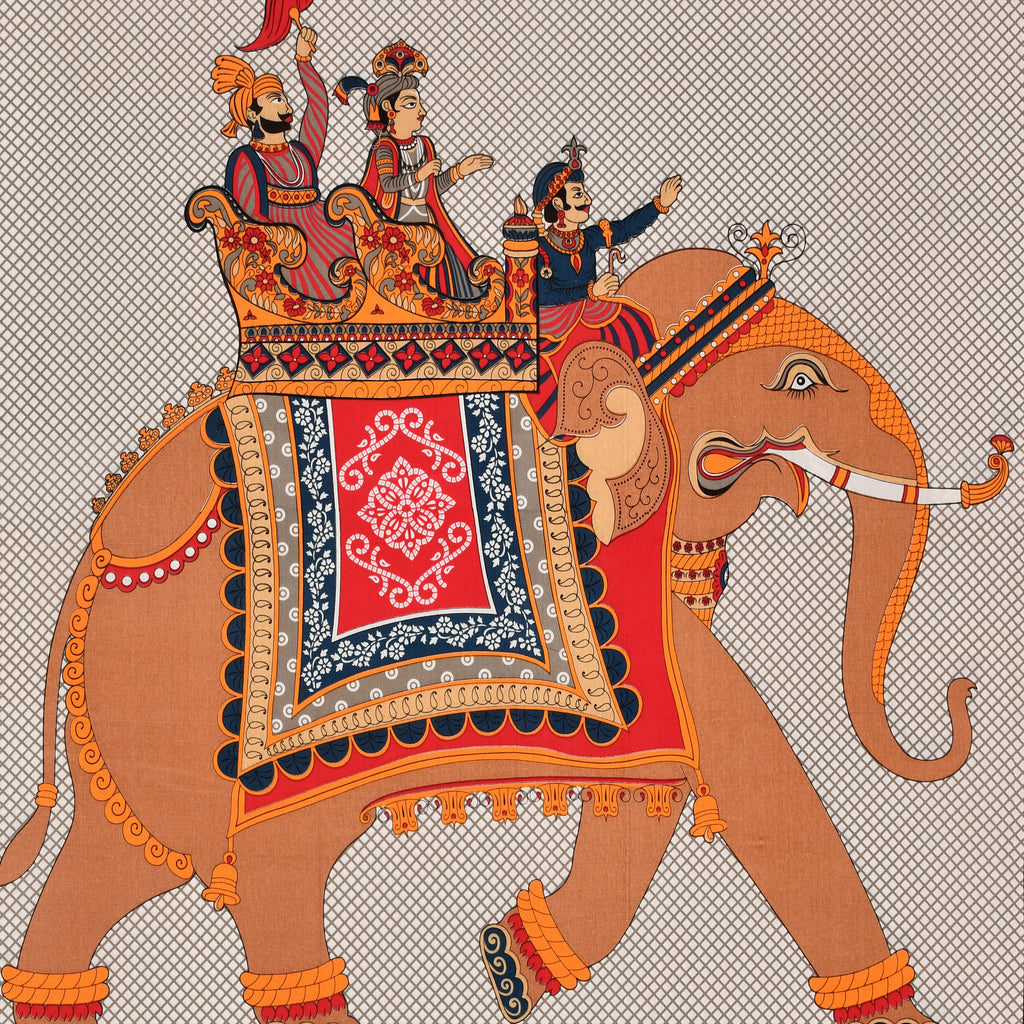 Red Elephant Parade Cotton Bedsheet