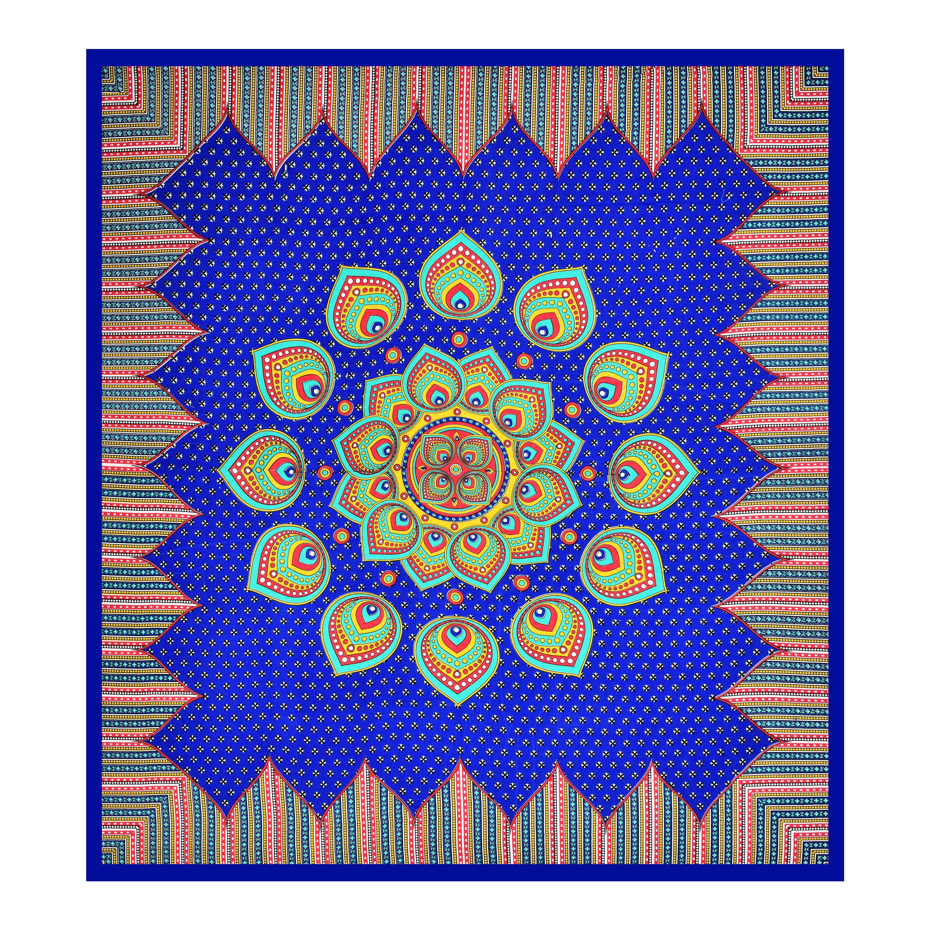 Blue Prism Mandala Cotton Bedsheet