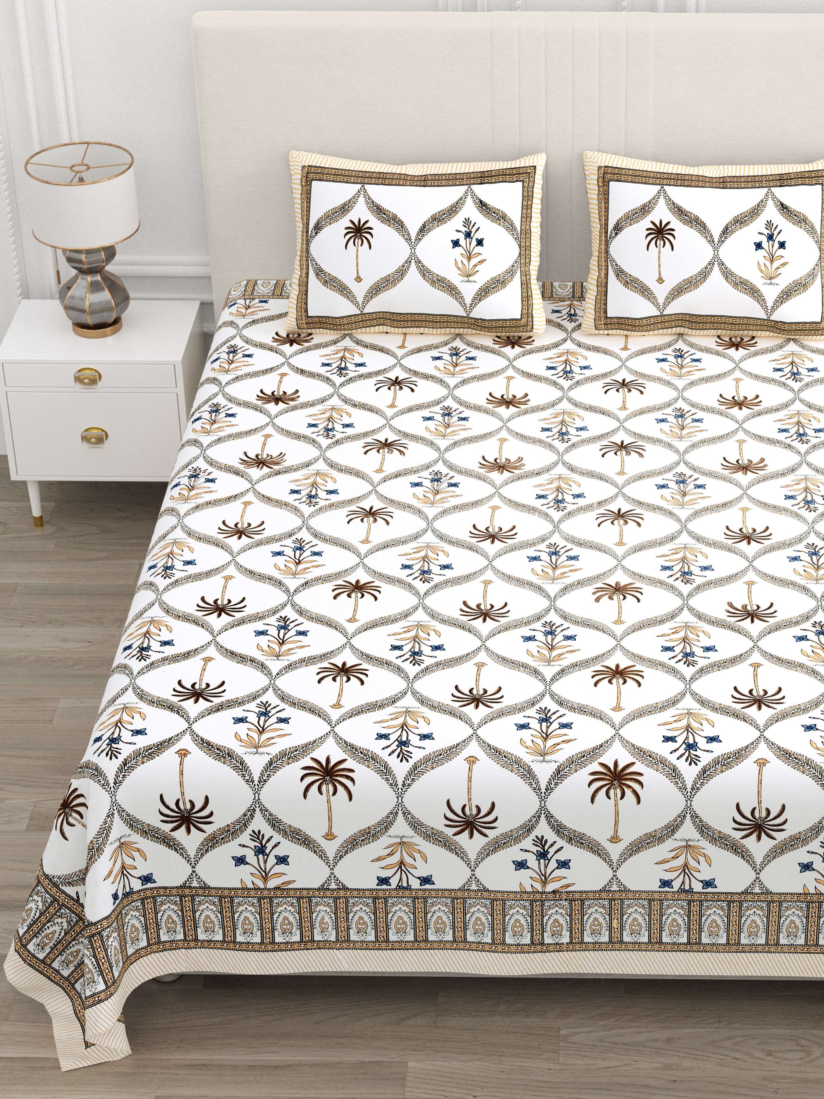 Royal Palm Lattice King Size Bedsheet