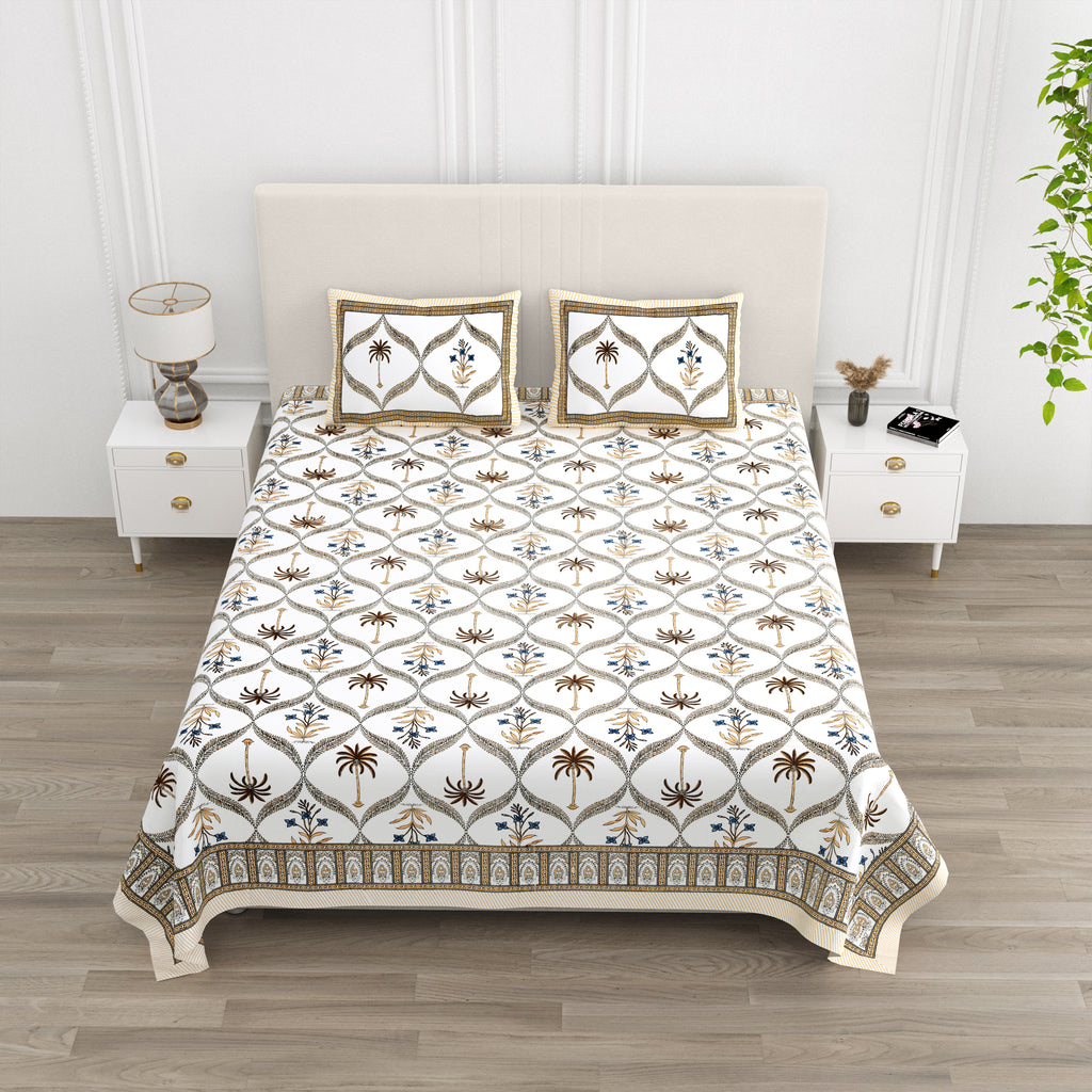 Royal Palm Lattice King Size Bedsheet