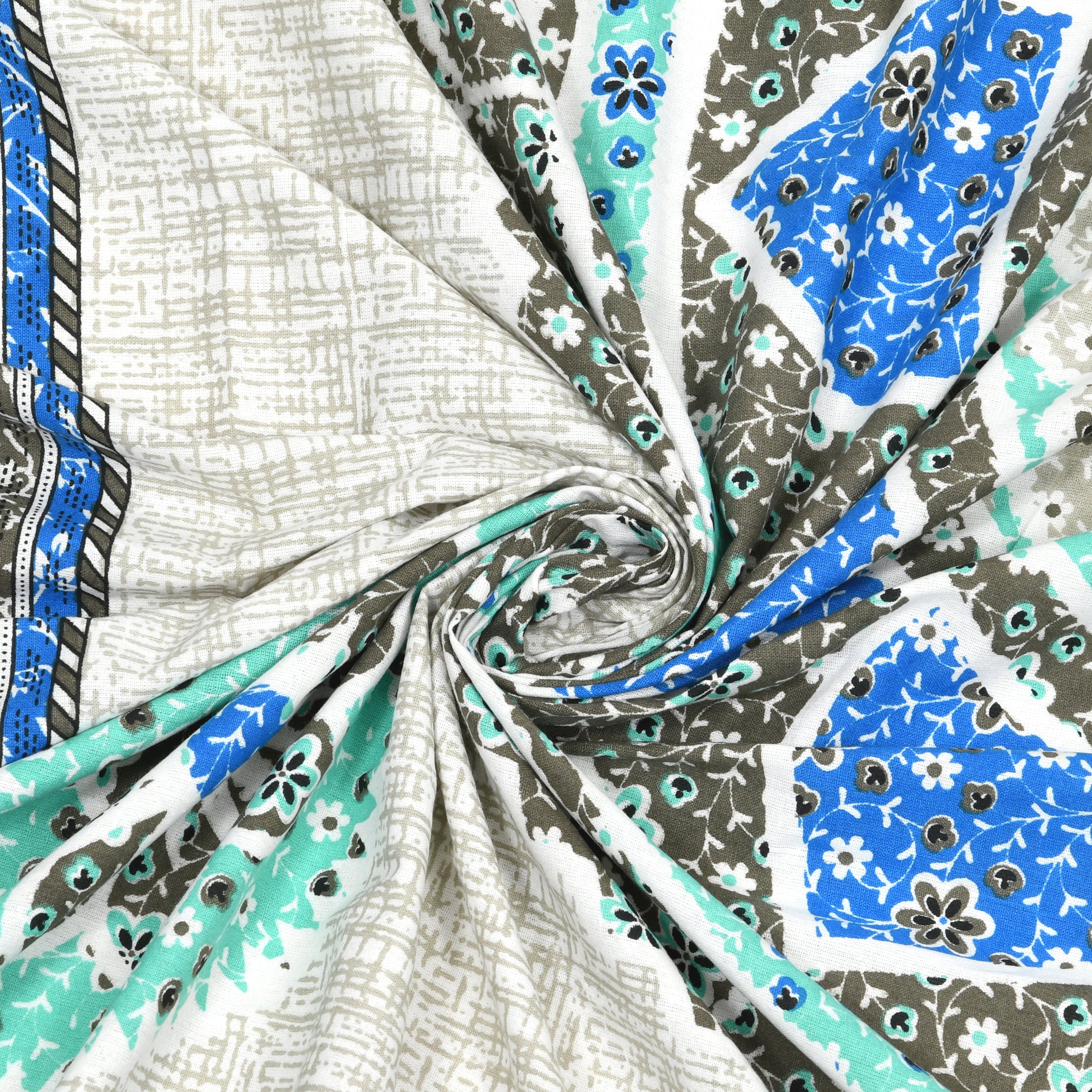 Mandala Art Cotton Bedsheet – Ocean Blue Elegance