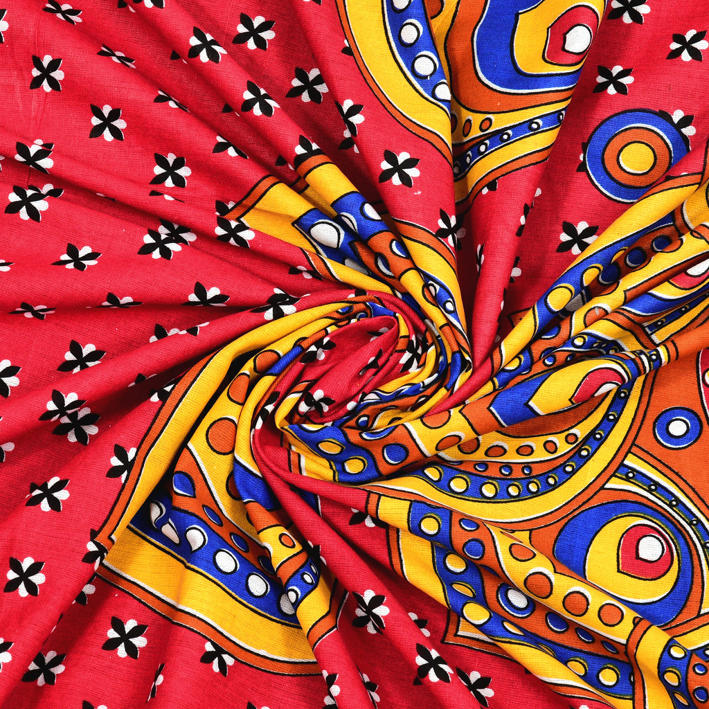 Red Prism Mandala Cotton Bedsheet