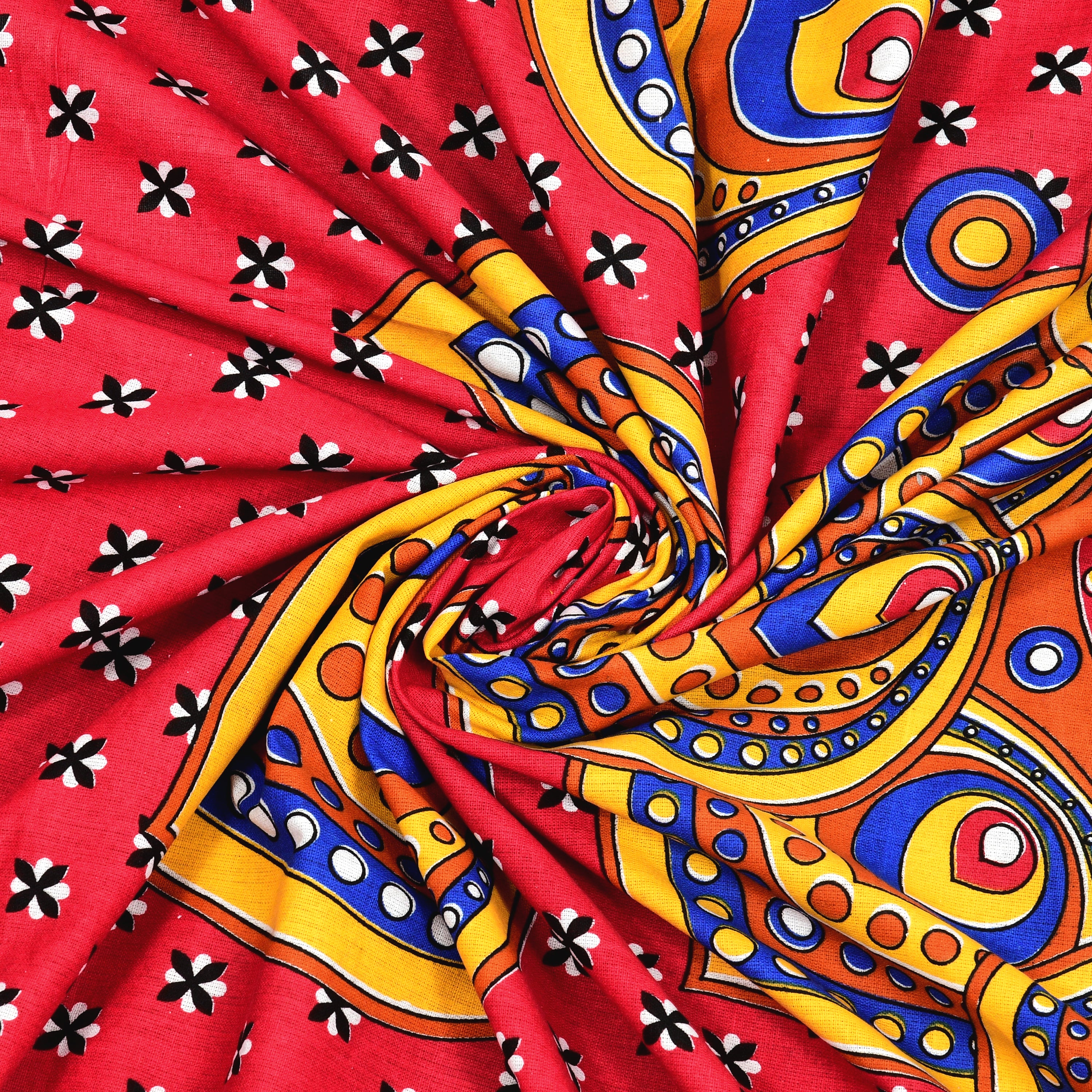 Red Prism Mandala Cotton Bedsheet