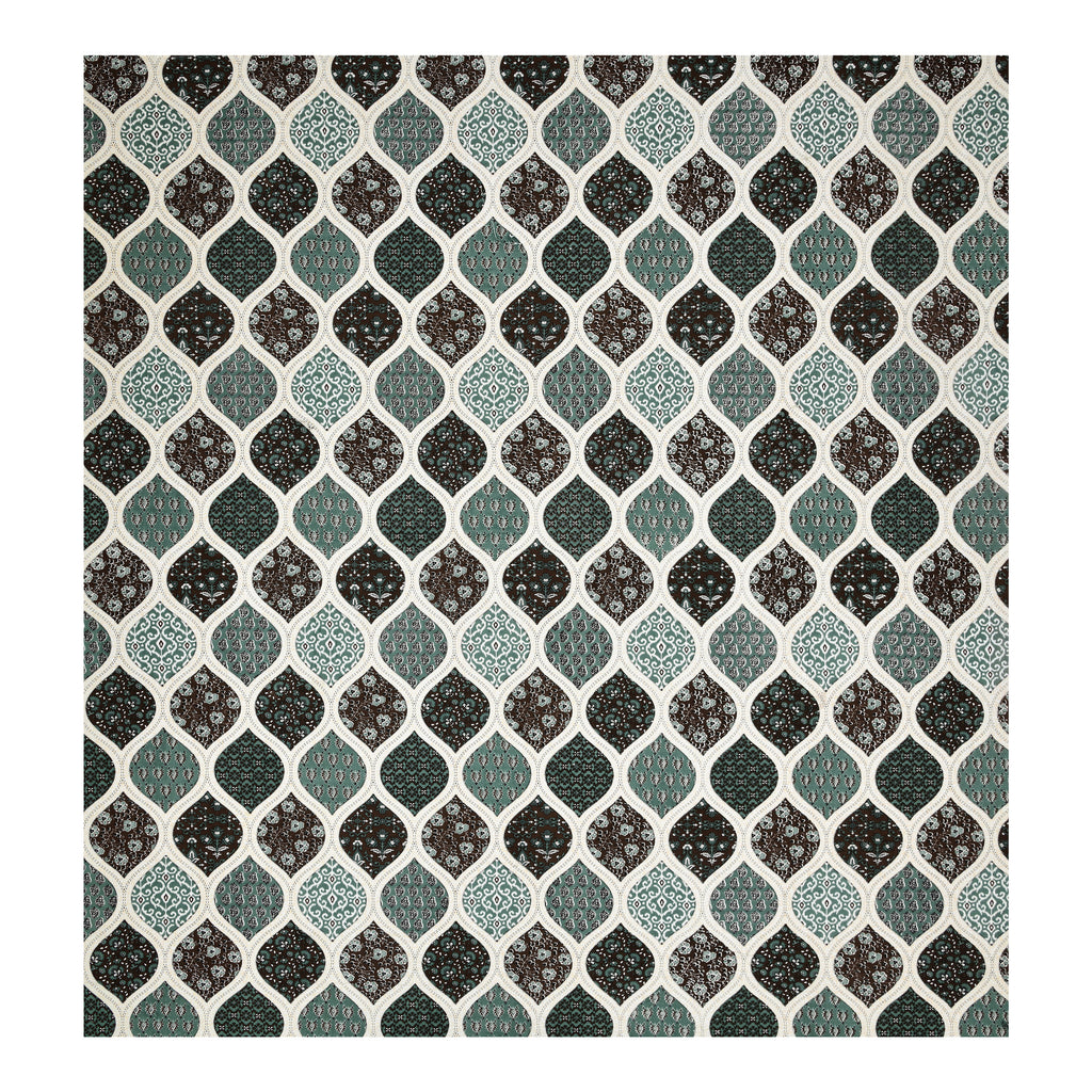 Teal Mosaic Geometric King size Bedsheet