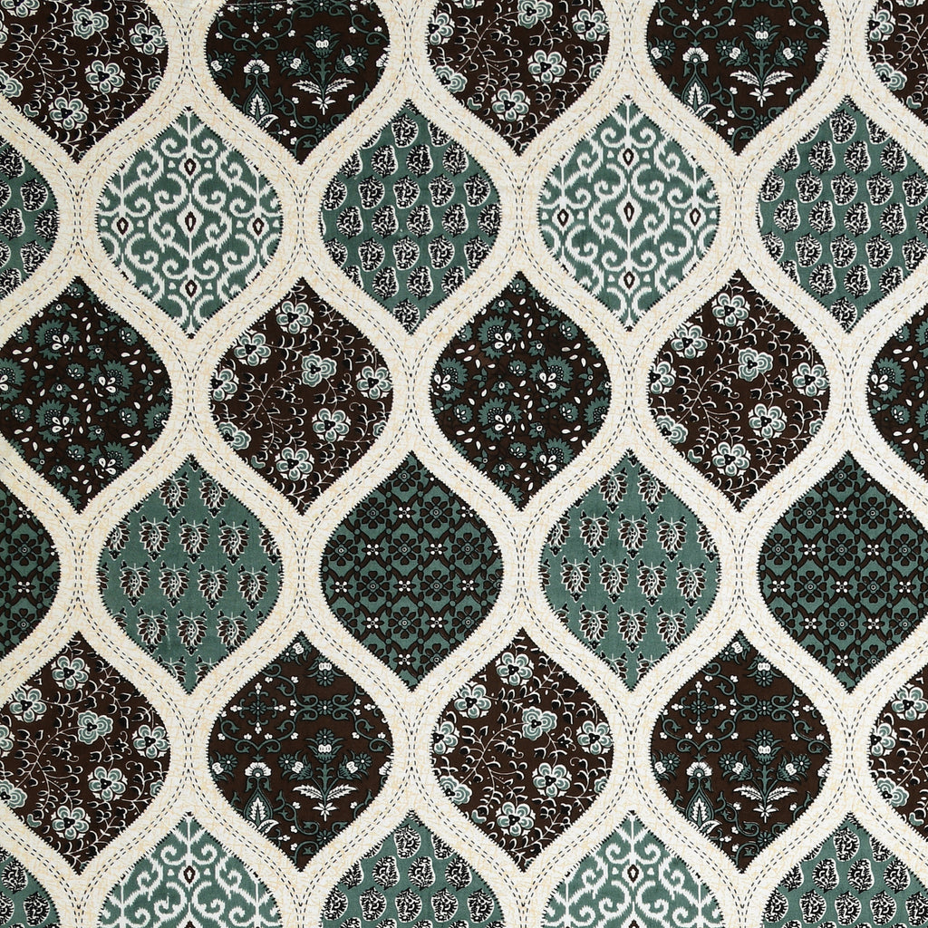 Teal Mosaic Geometric King size Bedsheet