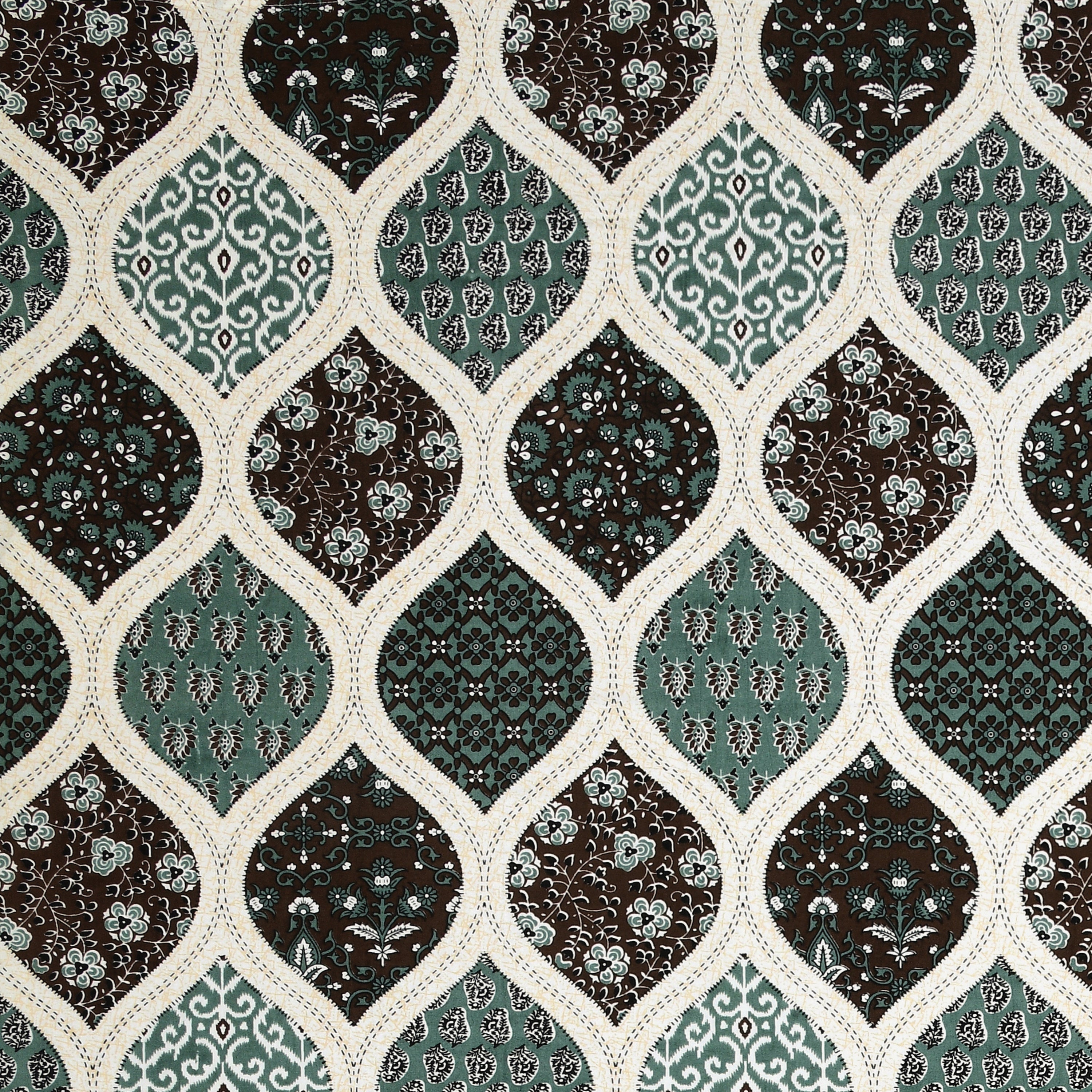 Teal Mosaic Geometric King size Bedsheet