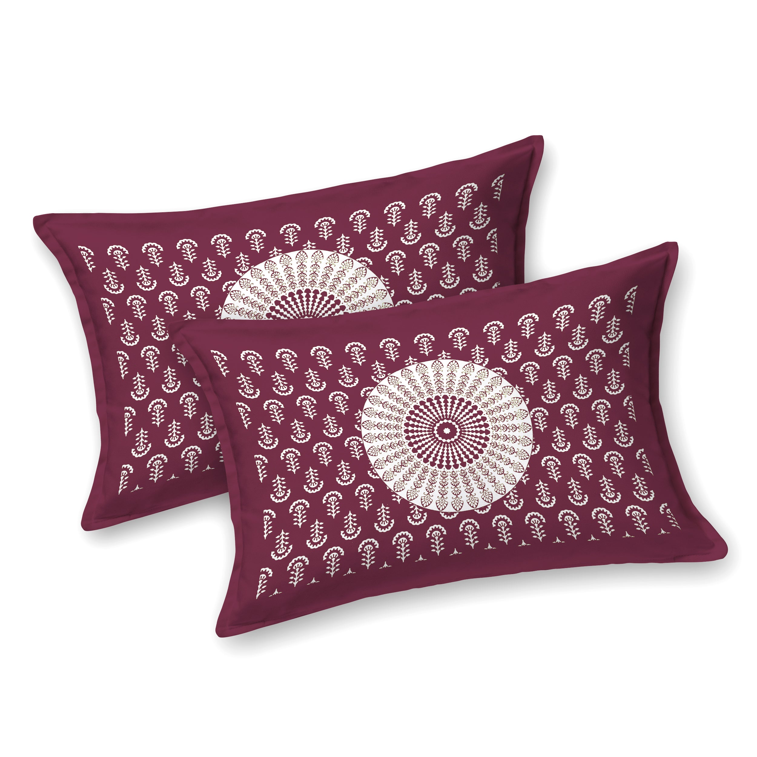 Wine Mandala Art Cotton Bedsheet