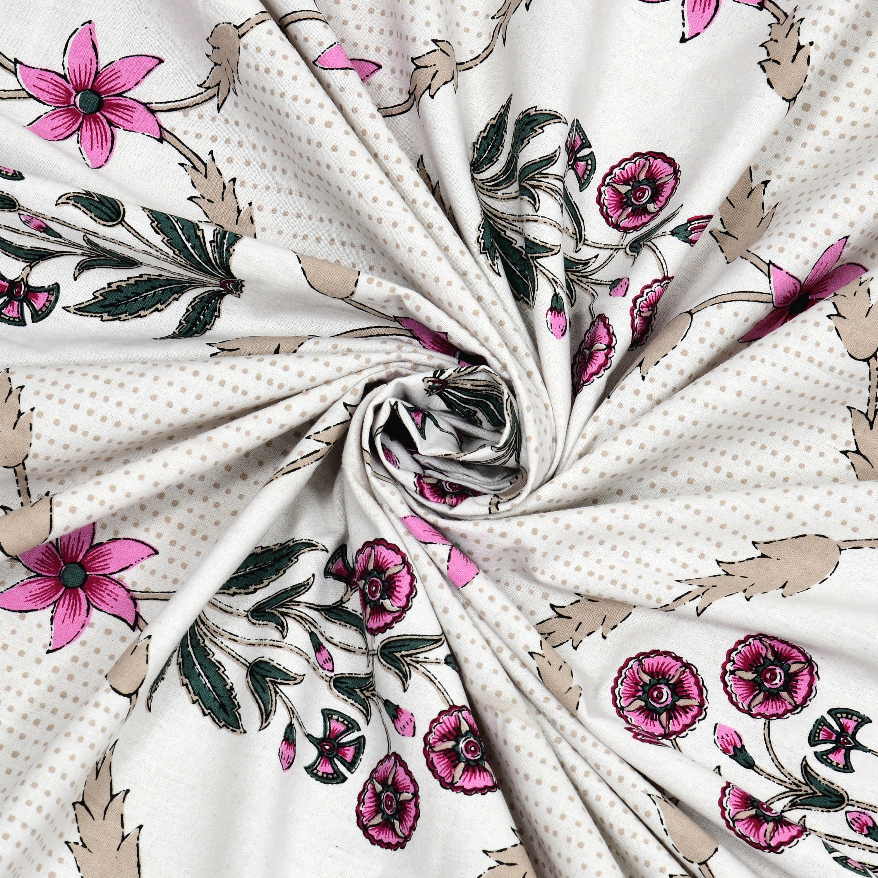 Rose Floral Lattice Print King Size Bedsheet