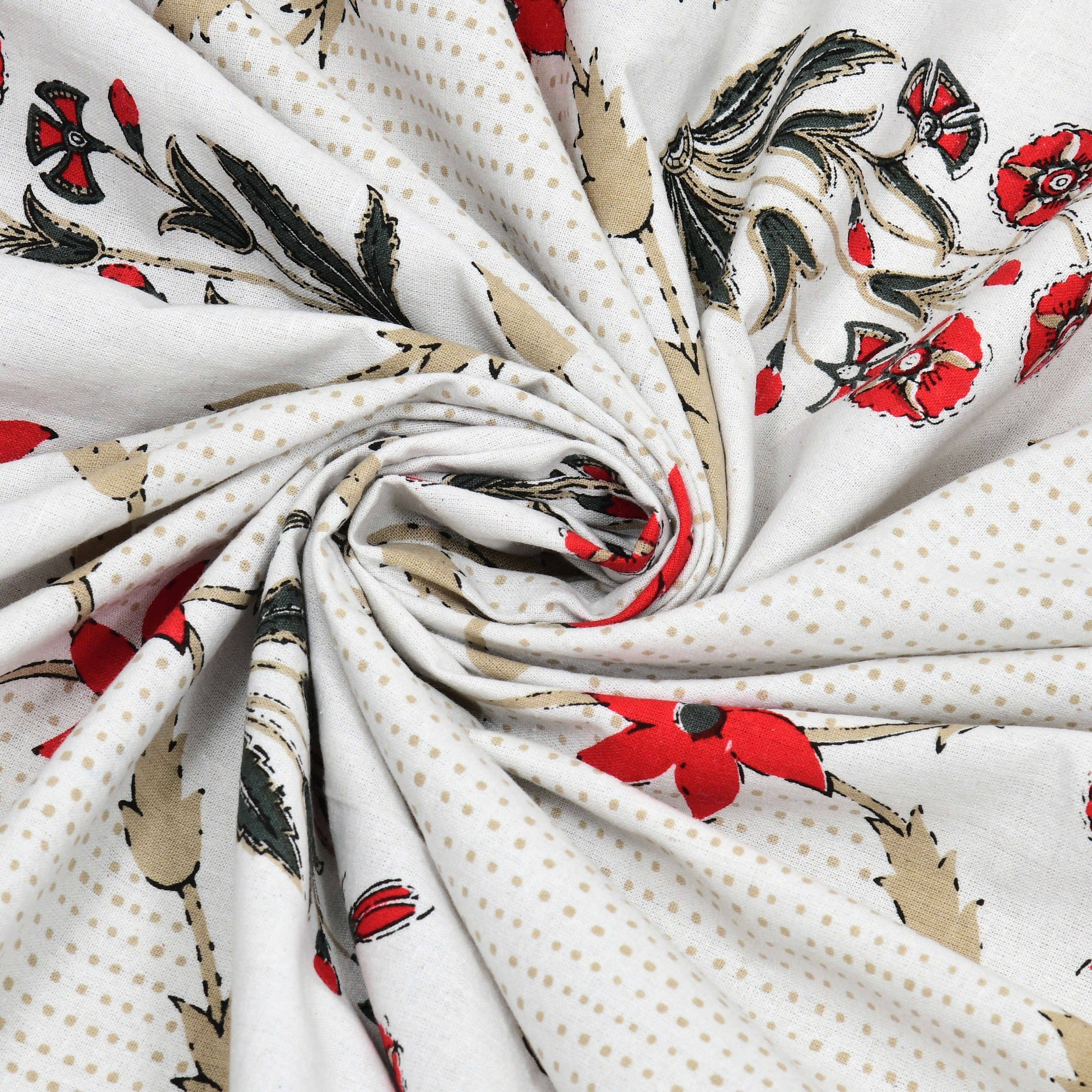 Crimson Floral Lattice Print King Size Bedsheet