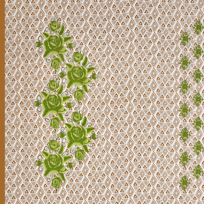 Elegant Green Floral & Geometric Print Cotton Bedsheet Set