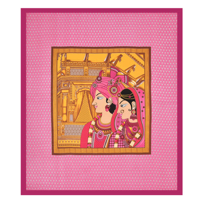 Royal Raja Rani Print – Pink Cotton Bedsheet Set