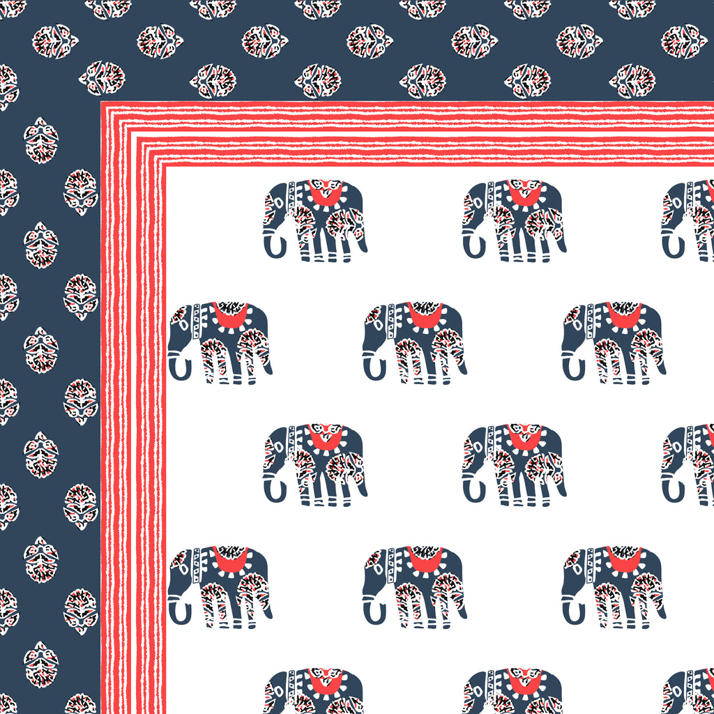 Elephant Print King Size Bedsheet