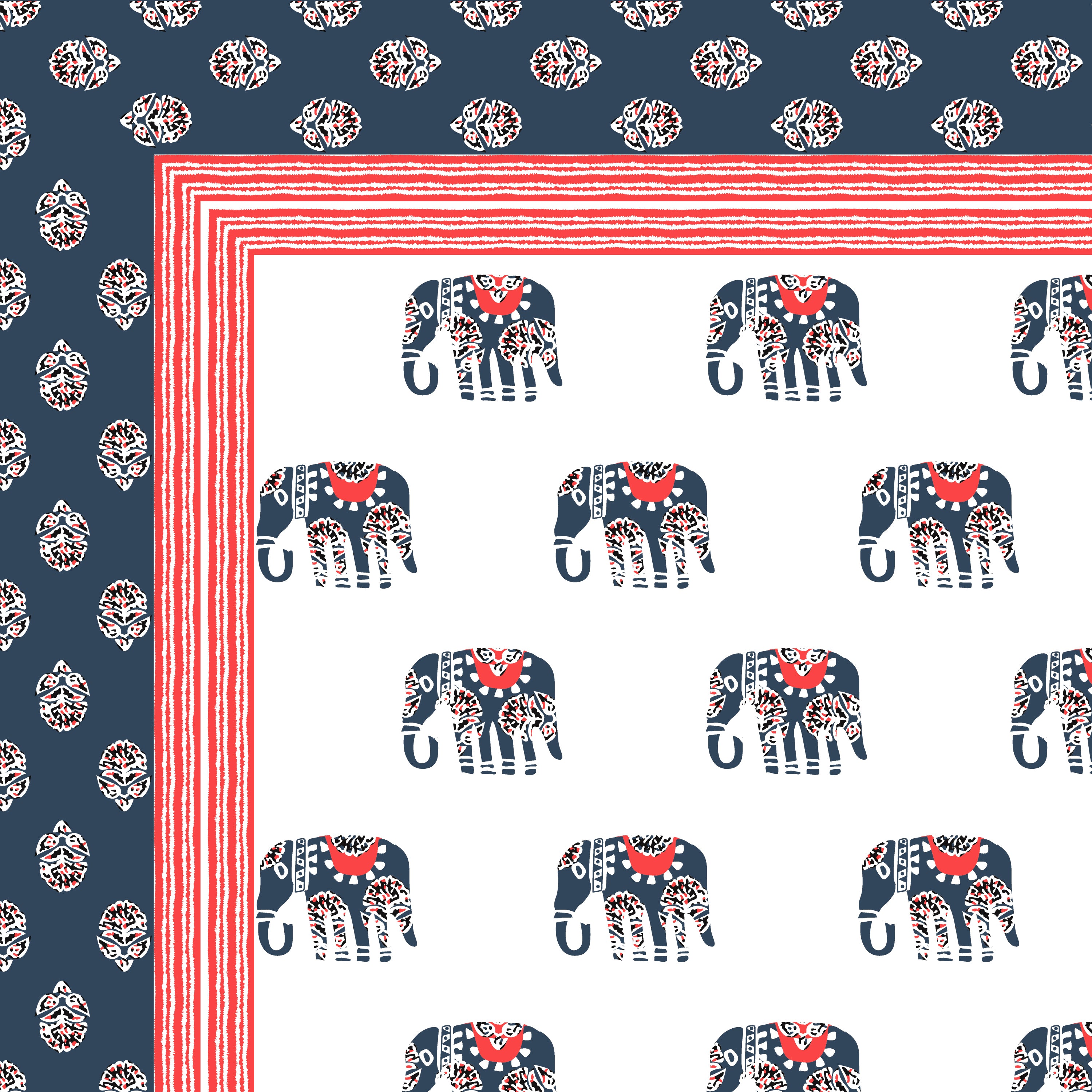 Elephant Print King Size Bedsheet