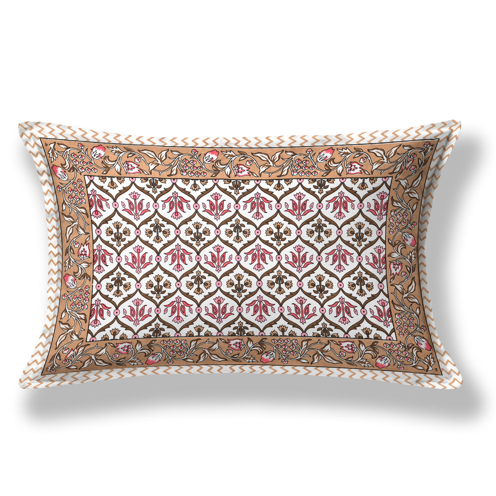 Pink & Gold Ethnic Motif Single Bedsheet